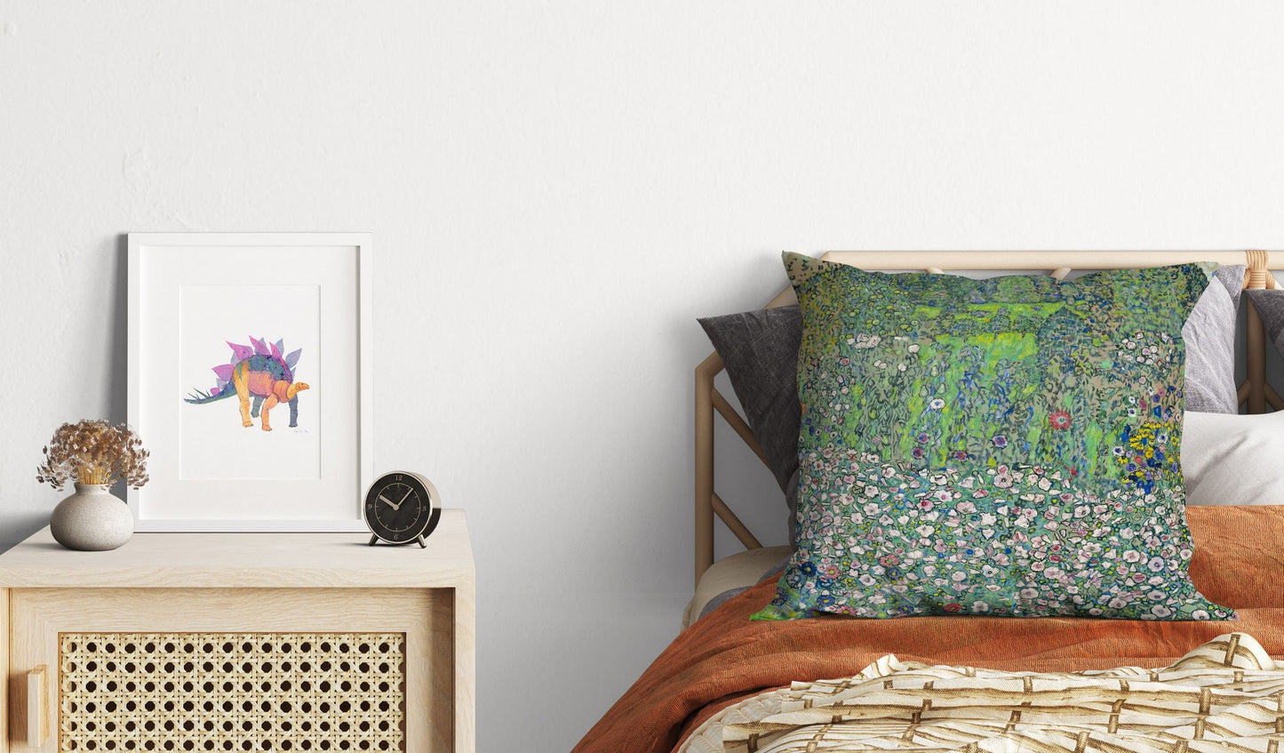 Gustav Klimt Famous Art Garden Landscape With Hilltop, Decorative Pillow, Abstract Throw Pillow, 22X22 Pillow Cover, Indoor Pillow Cases