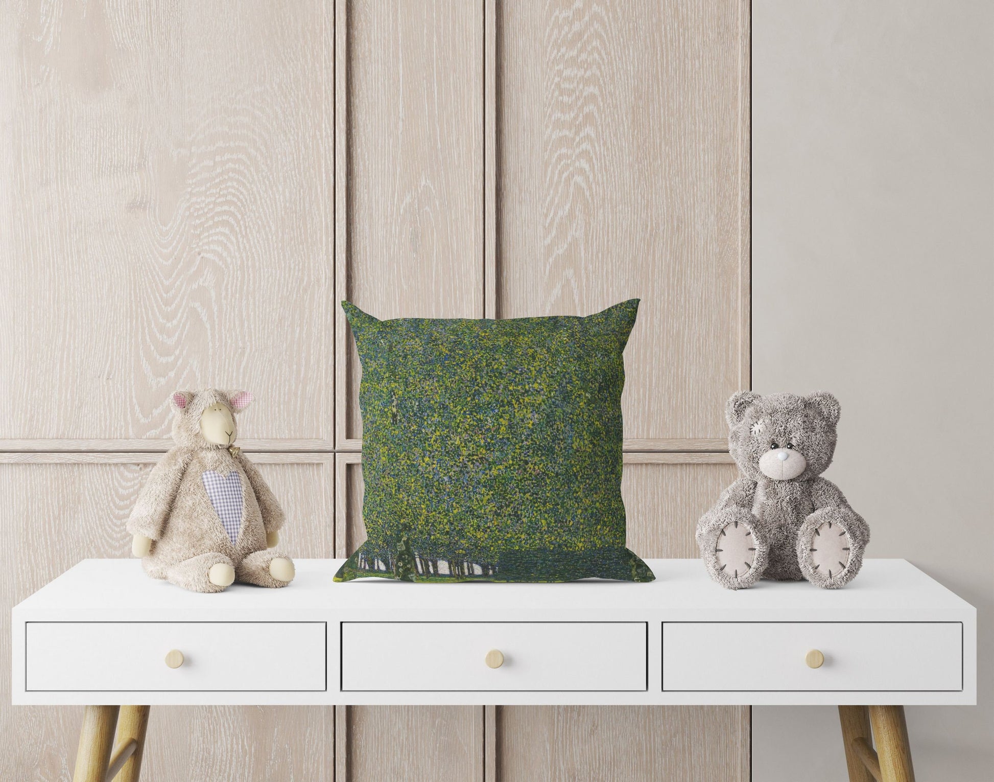 Gustav Klimt Famous Art, Throw Pillow, Abstract Pillow, Designer Pillow, Green Pillow Cases, Modern Pillow, Housewarming Gift, Sofa Pillows