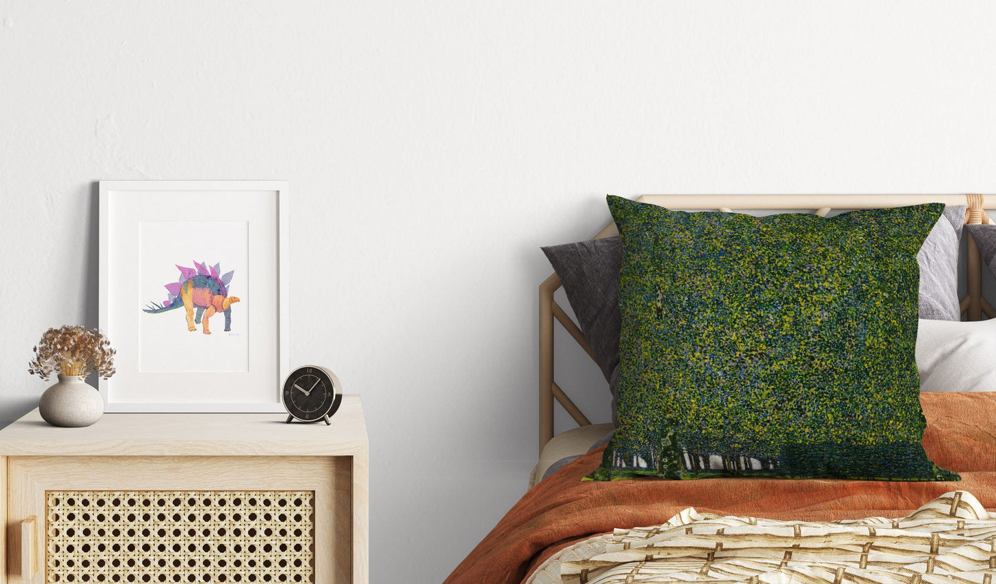 Gustav Klimt Famous Art, Throw Pillow, Abstract Pillow, Designer Pillow, Green Pillow Cases, Modern Pillow, Housewarming Gift, Sofa Pillows