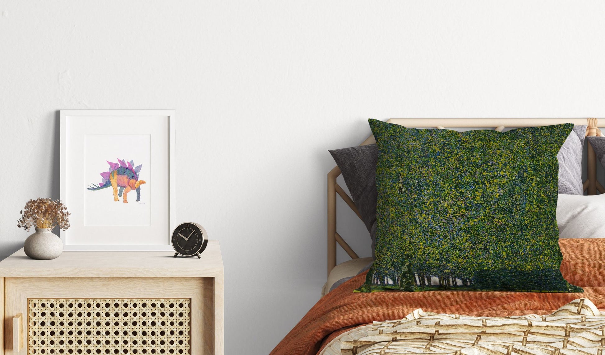 Gustav Klimt Famous Art, Throw Pillow, Abstract Pillow, Designer Pillow, Green Pillow Cases, Modern Pillow, Housewarming Gift, Sofa Pillows