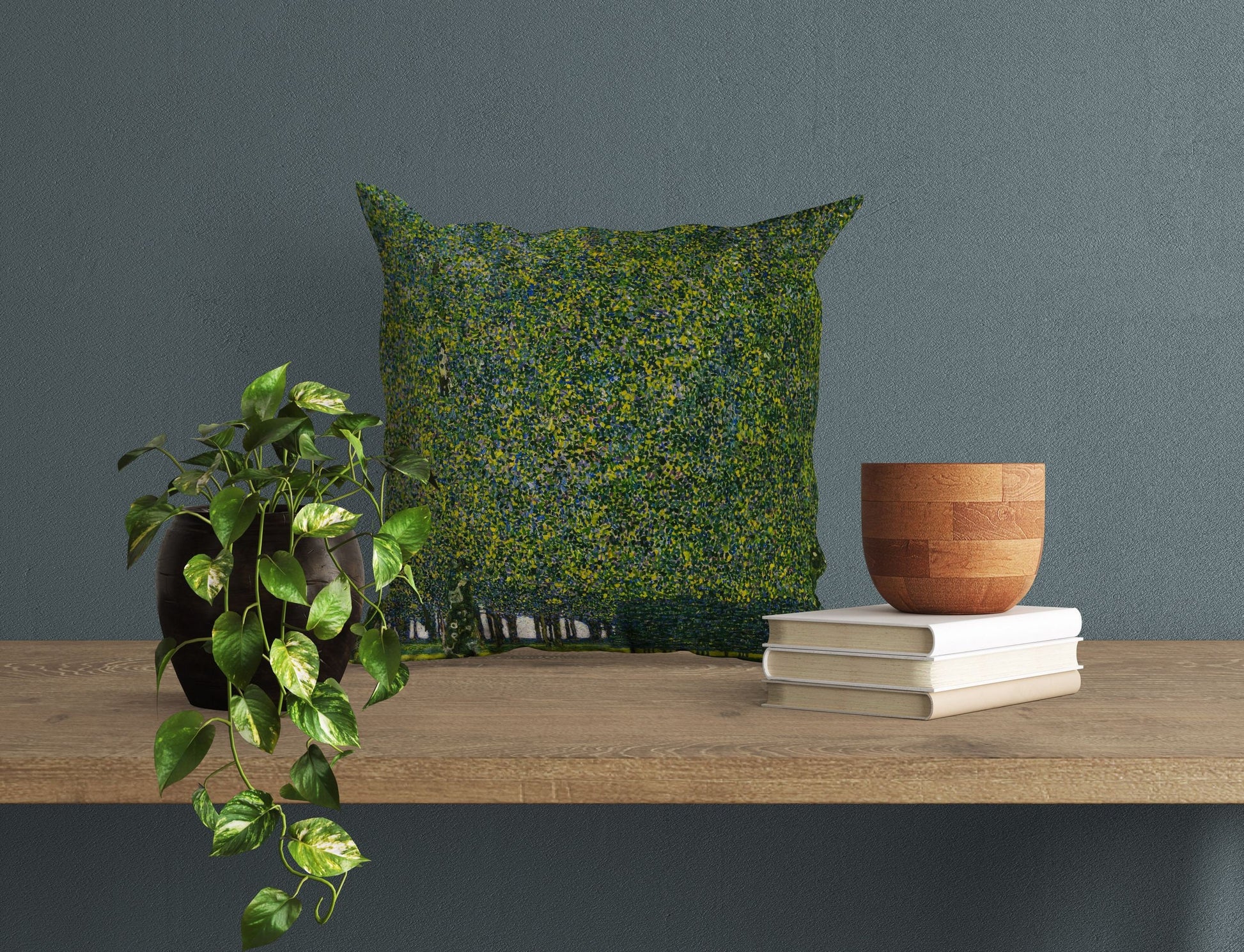 Gustav Klimt Famous Art, Throw Pillow, Abstract Pillow, Designer Pillow, Green Pillow Cases, Modern Pillow, Housewarming Gift, Sofa Pillows
