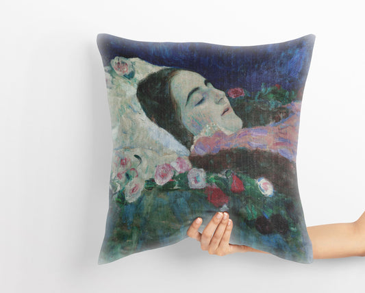 Gustav Klimt Famous Art, Pillow Case, Abstract Throw Pillow, Designer Pillow, Green Pillow Cases, Art Nouveau Pillow, Large Pillow Cases