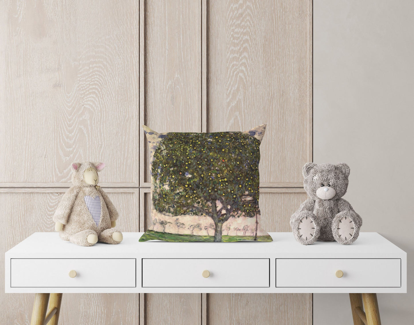 Gustav Klimt Famous Painting, Decorative Pillow, Abstract Throw Pillow, Artist Pillow, Green Pillow Cases, Farmhouse Pillow, Abstract Decor