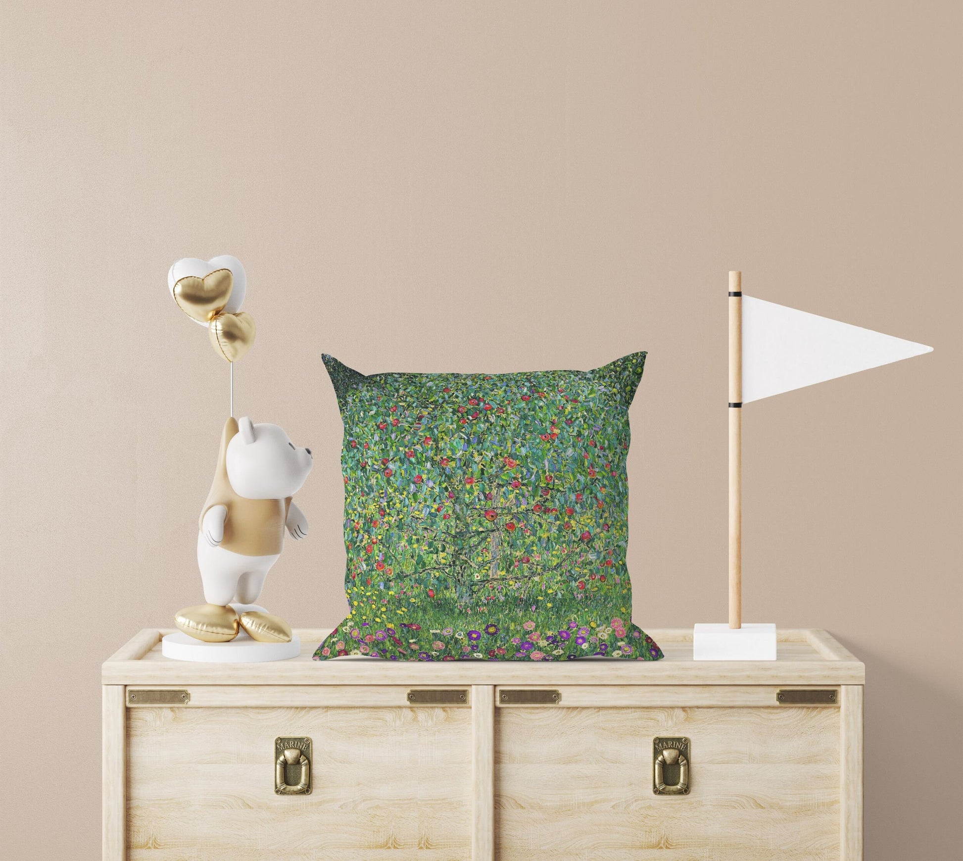 Gustav Klimt Famous Painting, Throw Pillow Cover, Abstract Throw Pillow Cover, Artist Pillow, Green Pillow Cases, 22X22 Pillow Cover