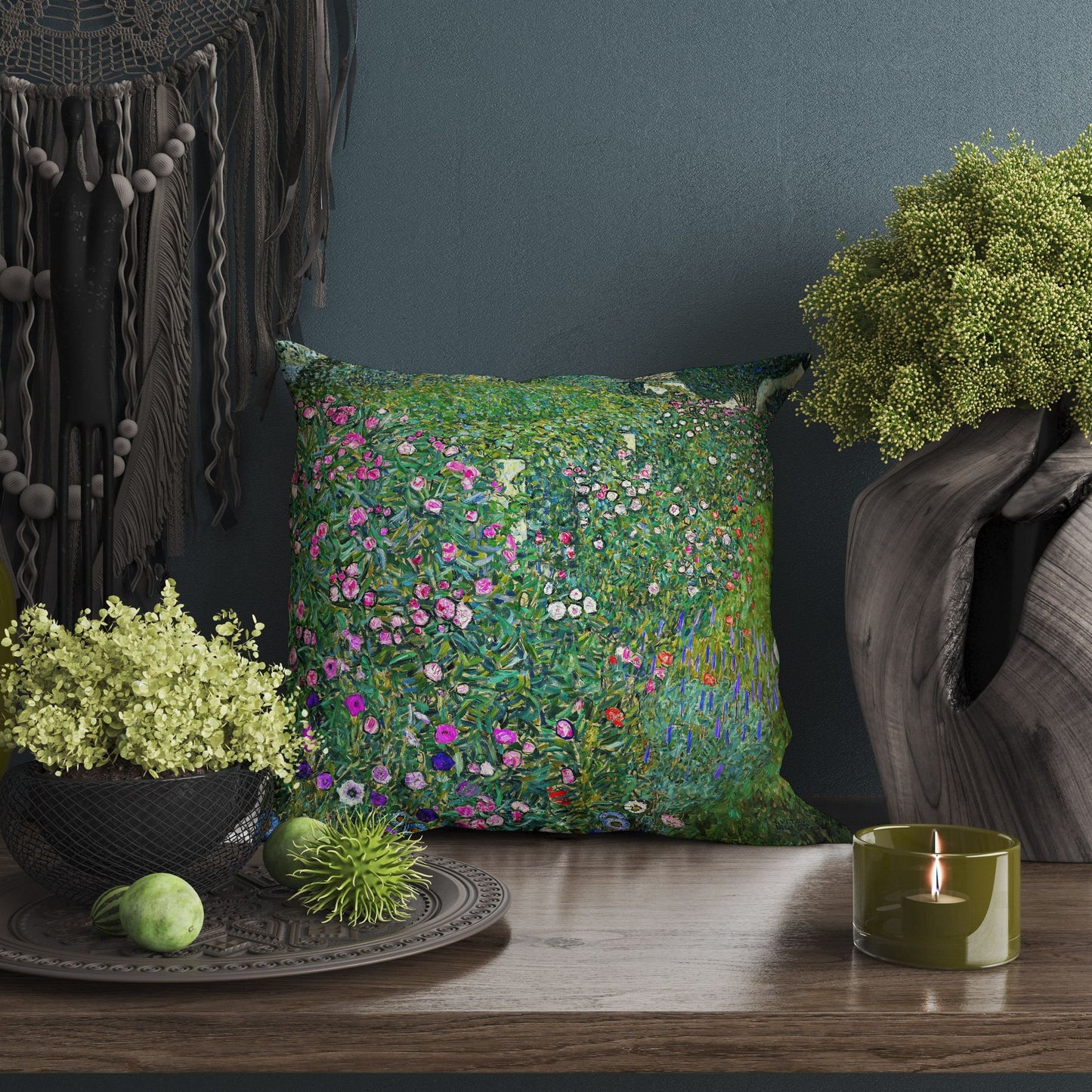 Gustav Klimt Famous Painting, Throw Pillow Cover, Abstract Throw Pillow, Soft Pillow Cases, 22X22 Pillow Cover, Farmhouse Decor