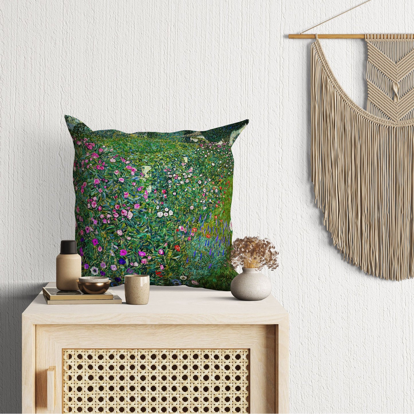 Gustav Klimt Famous Painting, Throw Pillow Cover, Abstract Throw Pillow, Soft Pillow Cases, 22X22 Pillow Cover, Farmhouse Decor