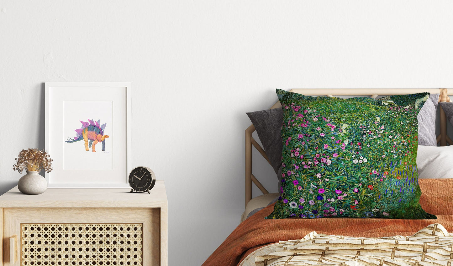 Gustav Klimt Famous Painting, Throw Pillow Cover, Abstract Throw Pillow, Soft Pillow Cases, 22X22 Pillow Cover, Farmhouse Decor