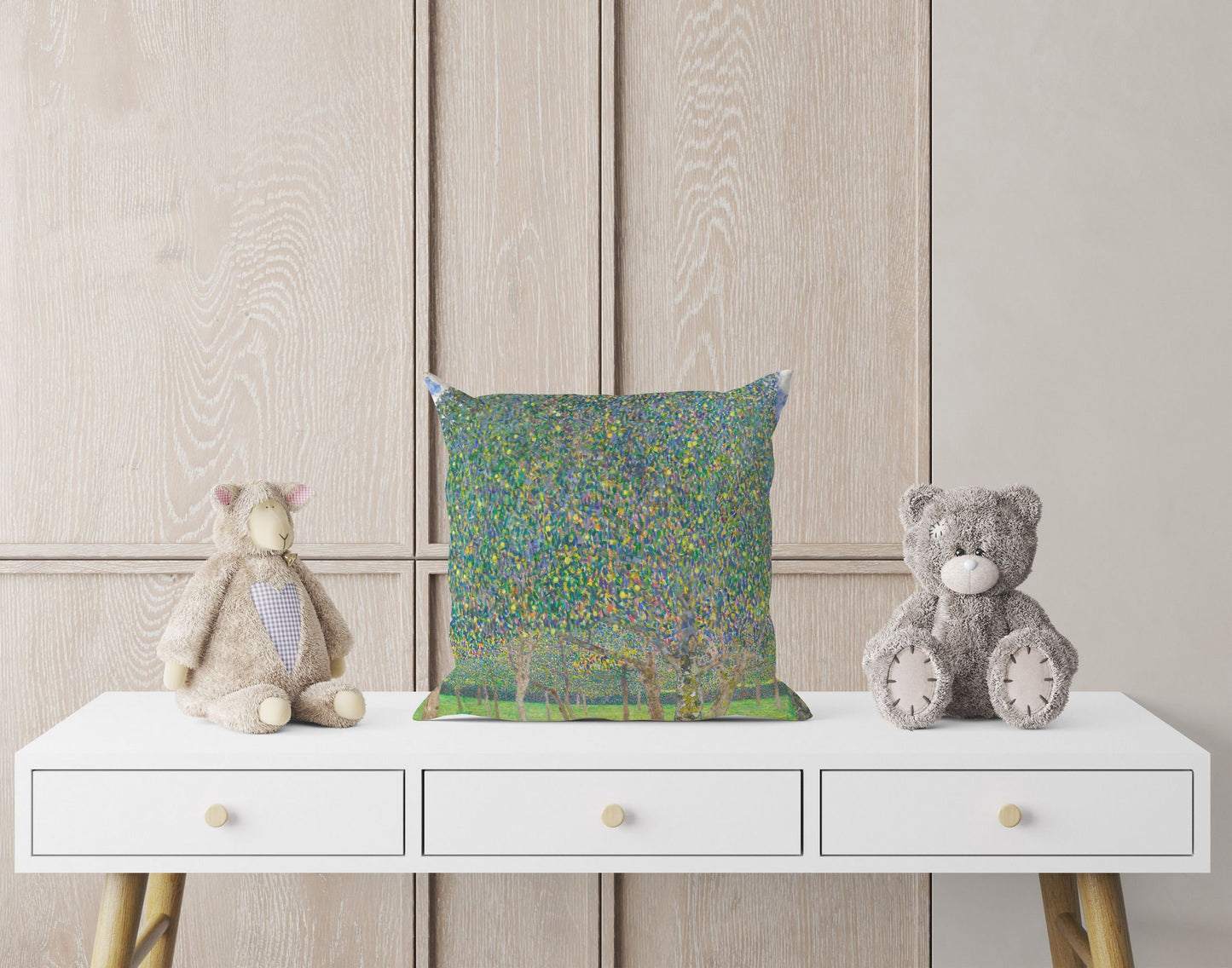 Gustav Klimt Famous Painting Pear Tree, Pillow Case, Abstract Pillow, Soft Pillow Cases, 22X22 Pillow Cover, Housewarming Gift, Sofa Pillows