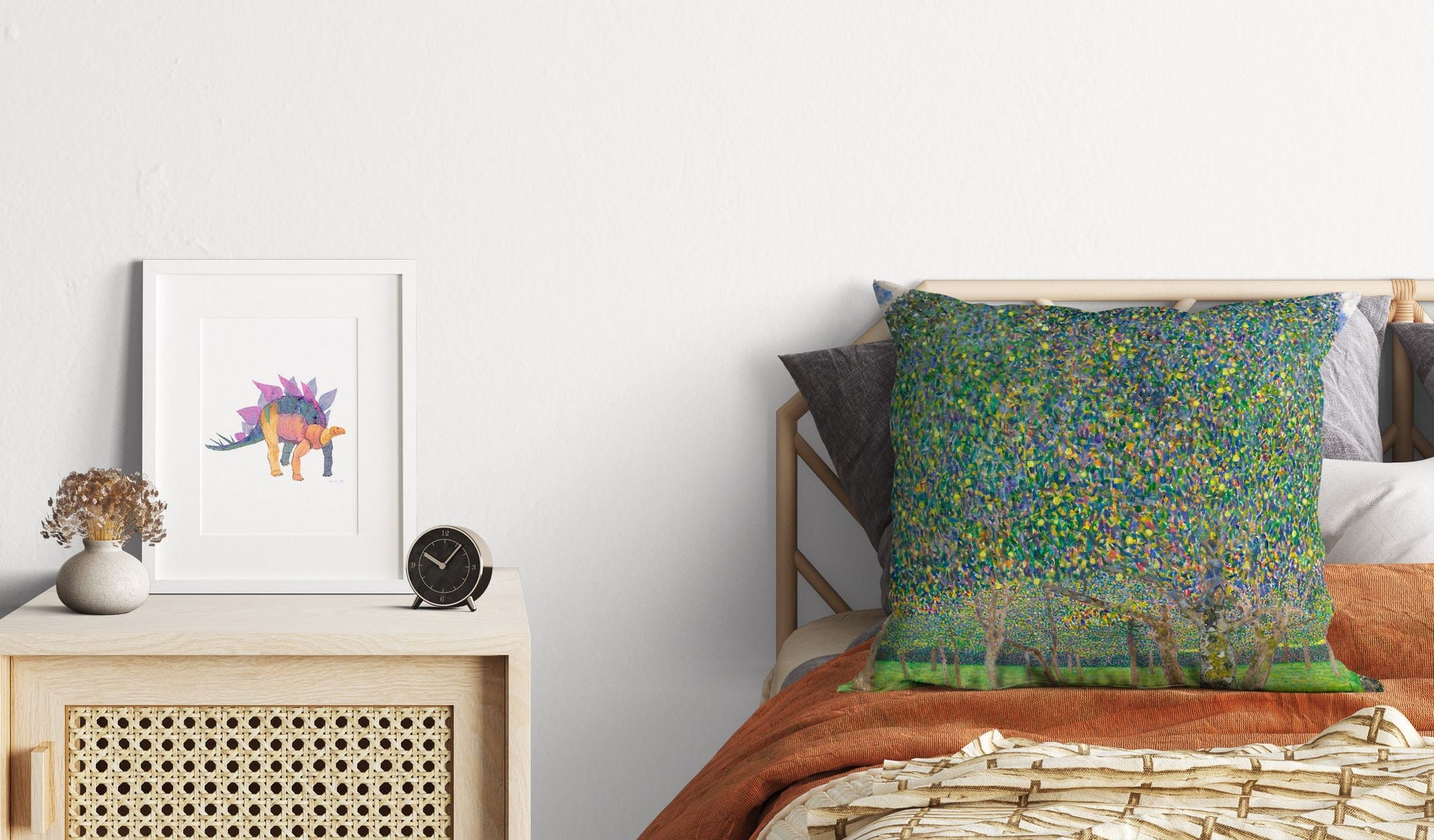 Gustav Klimt Famous Painting Pear Tree, Pillow Case, Abstract Pillow, Soft Pillow Cases, 22X22 Pillow Cover, Housewarming Gift, Sofa Pillows