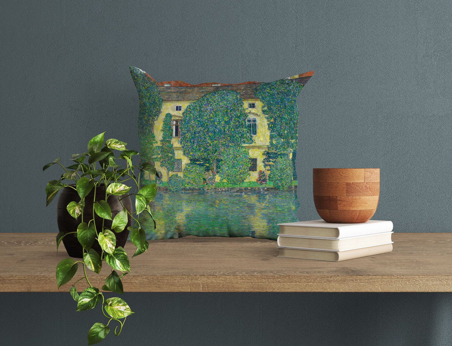 Gustav Klimt Famous Painting Schloss Kammer On Lake Attersee III Pillow Case, Abstract Pillow, Artist Pillow, Home Decor Pillow Sofa Pillows