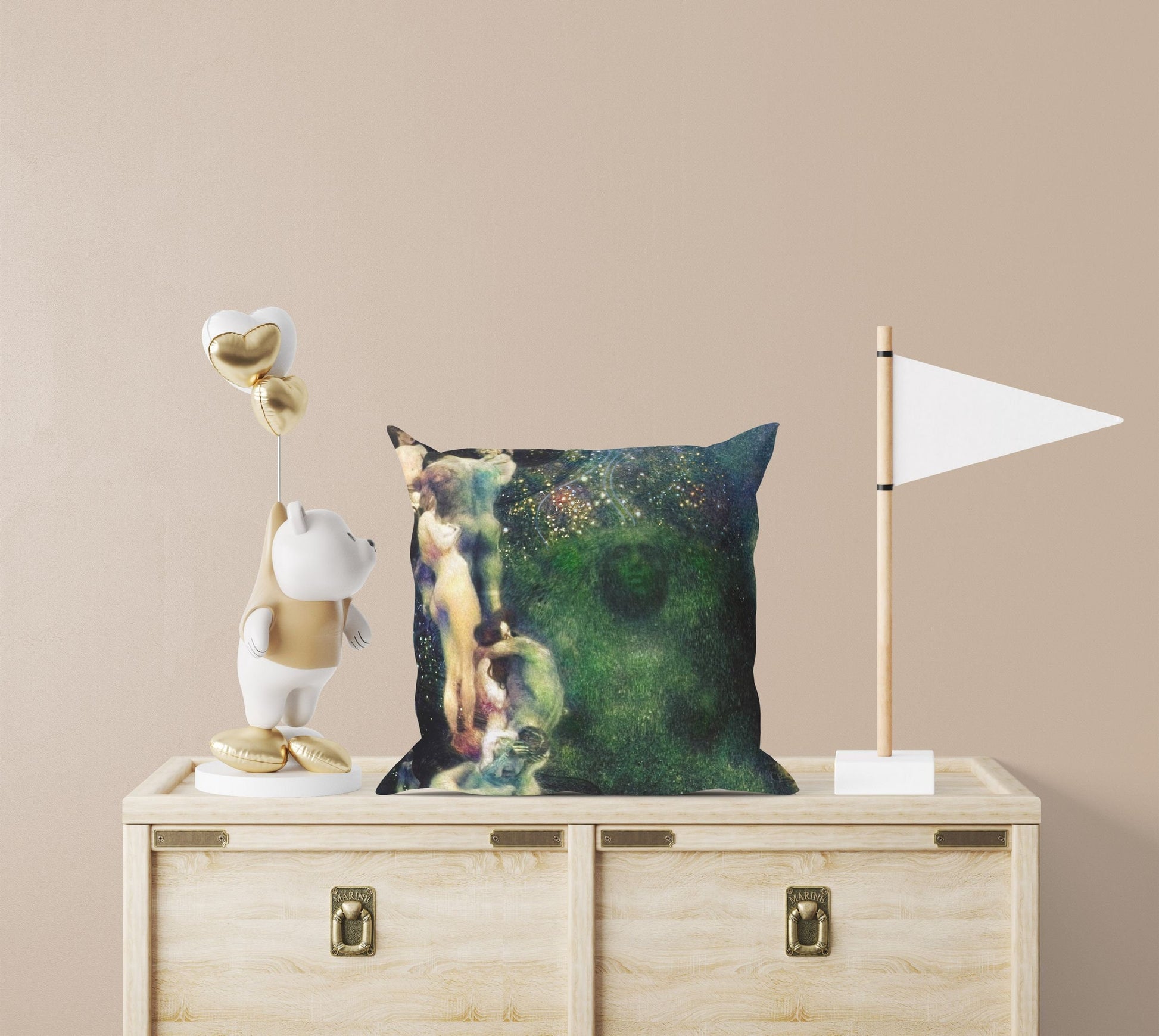 Gustav Klimt Famous Painting Philosophy, Throw Pillow, Abstract Throw Pillow, 18 X 18 Pillow Covers, Playroom Decor, Holiday Gift