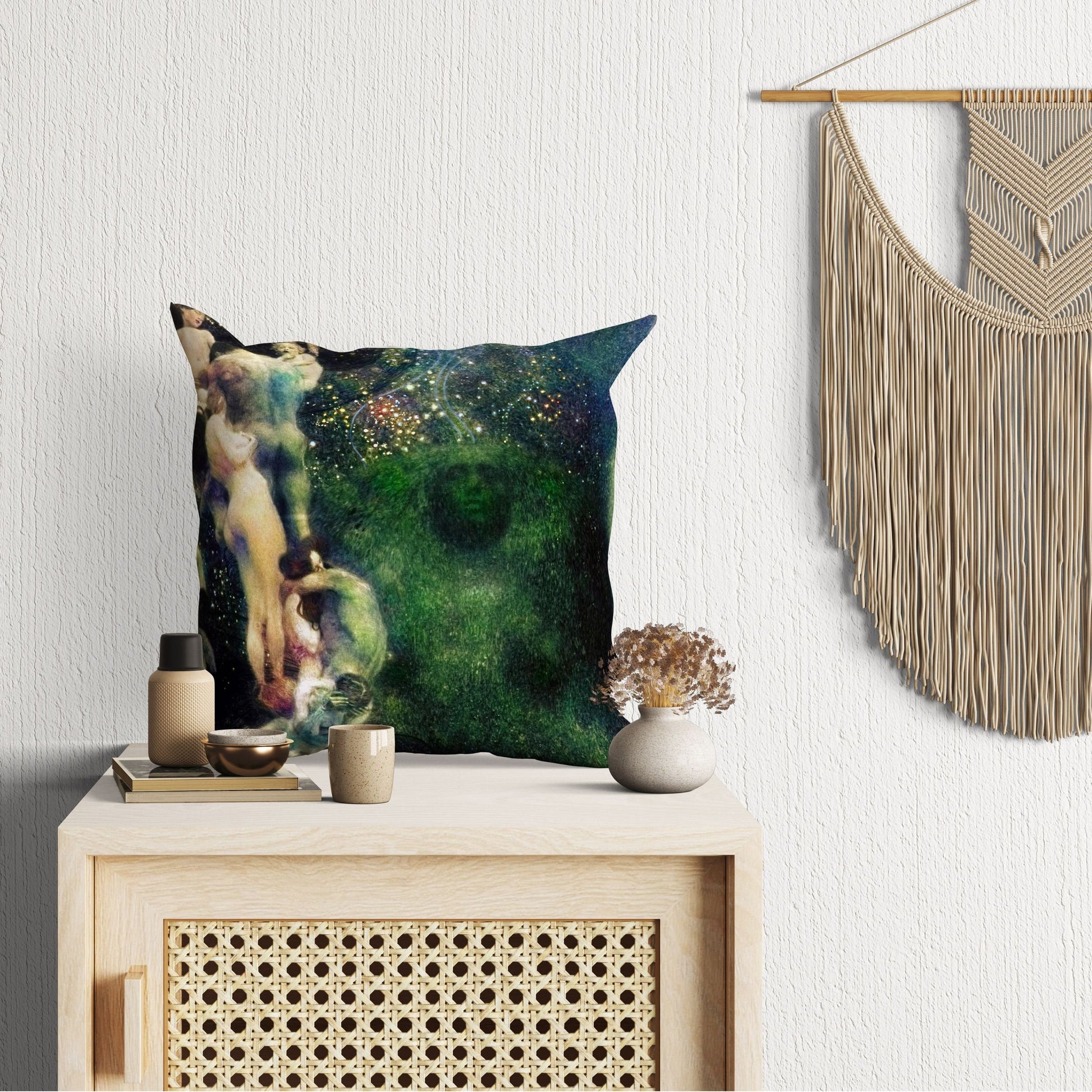 Gustav Klimt Famous Painting Philosophy, Throw Pillow, Abstract Throw Pillow, 18 X 18 Pillow Covers, Playroom Decor, Holiday Gift