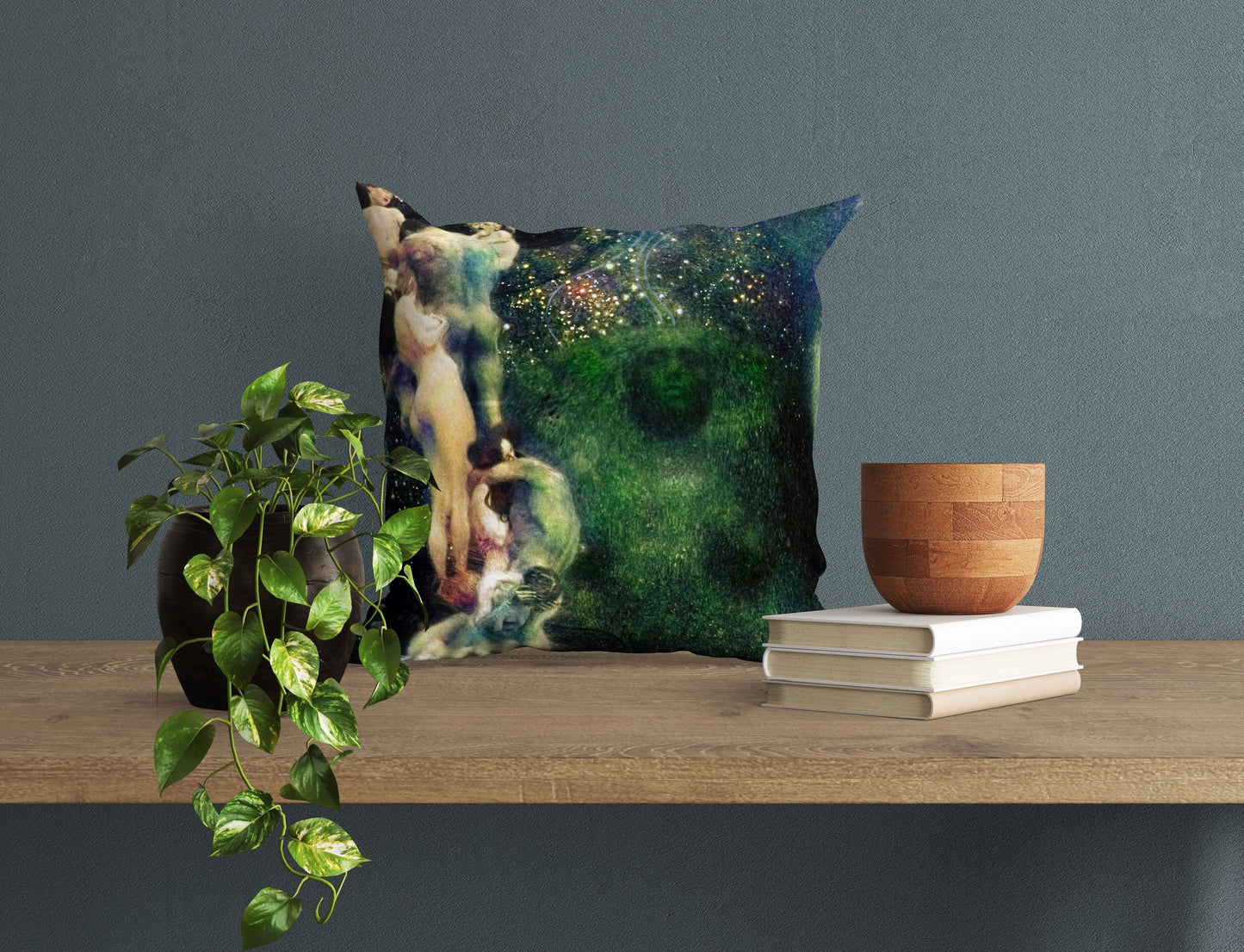 Gustav Klimt Famous Painting Philosophy, Throw Pillow, Abstract Throw Pillow, 18 X 18 Pillow Covers, Playroom Decor, Holiday Gift