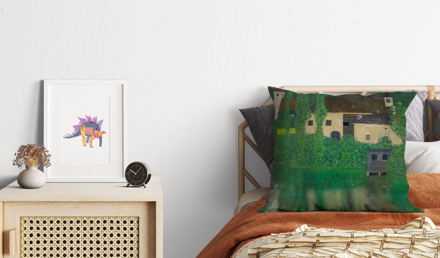 Gustav Klimt Famous Painting Water Castle, Tapestry Pillows, Abstract Throw Pillow Cover, Soft Pillow Cases, Farmhouse Pillow, Holiday Gift