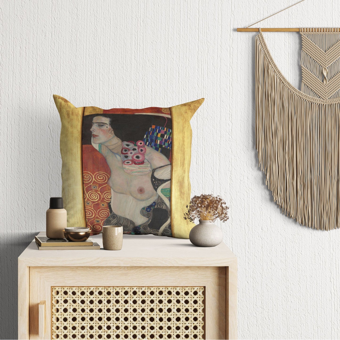 Gustav Klimt Famous Painting Judith Ii Salomè, Throw Pillow, Abstract Throw Pillow Cover, Artist Pillow, Home Decor Pillow, Holiday Gift