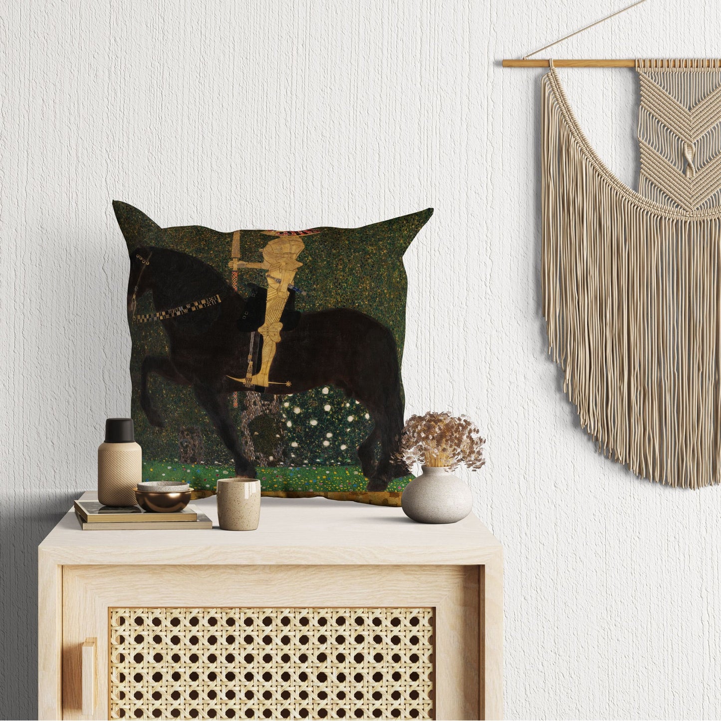 Gustav Klimt Famous Painting Life Is A Struggle (Golden Rider), Toss Pillow, Abstract Throw Pillow Cover, Designer Pillow, Modern Pillow