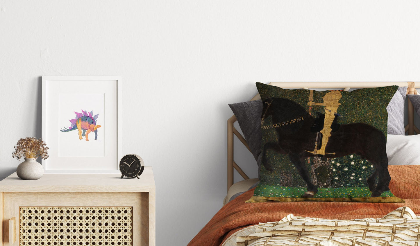 Gustav Klimt Famous Painting Life Is A Struggle (Golden Rider), Toss Pillow, Abstract Throw Pillow Cover, Designer Pillow, Modern Pillow