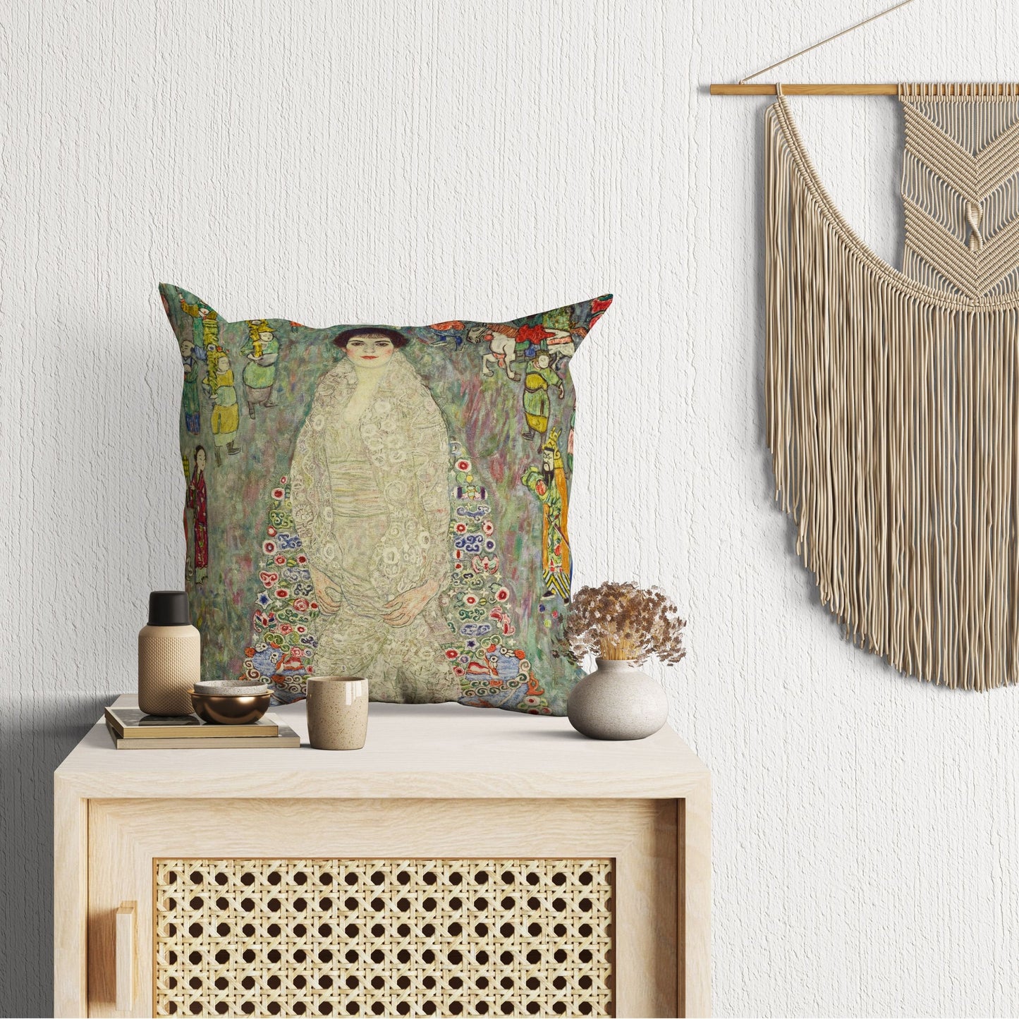 Gustav Klimt Famous Painting Portrait Of Baroness Bachofen-Echt, Pillow Case, Abstract Pillow, Soft Pillow Cases, Colorful Pillow Case