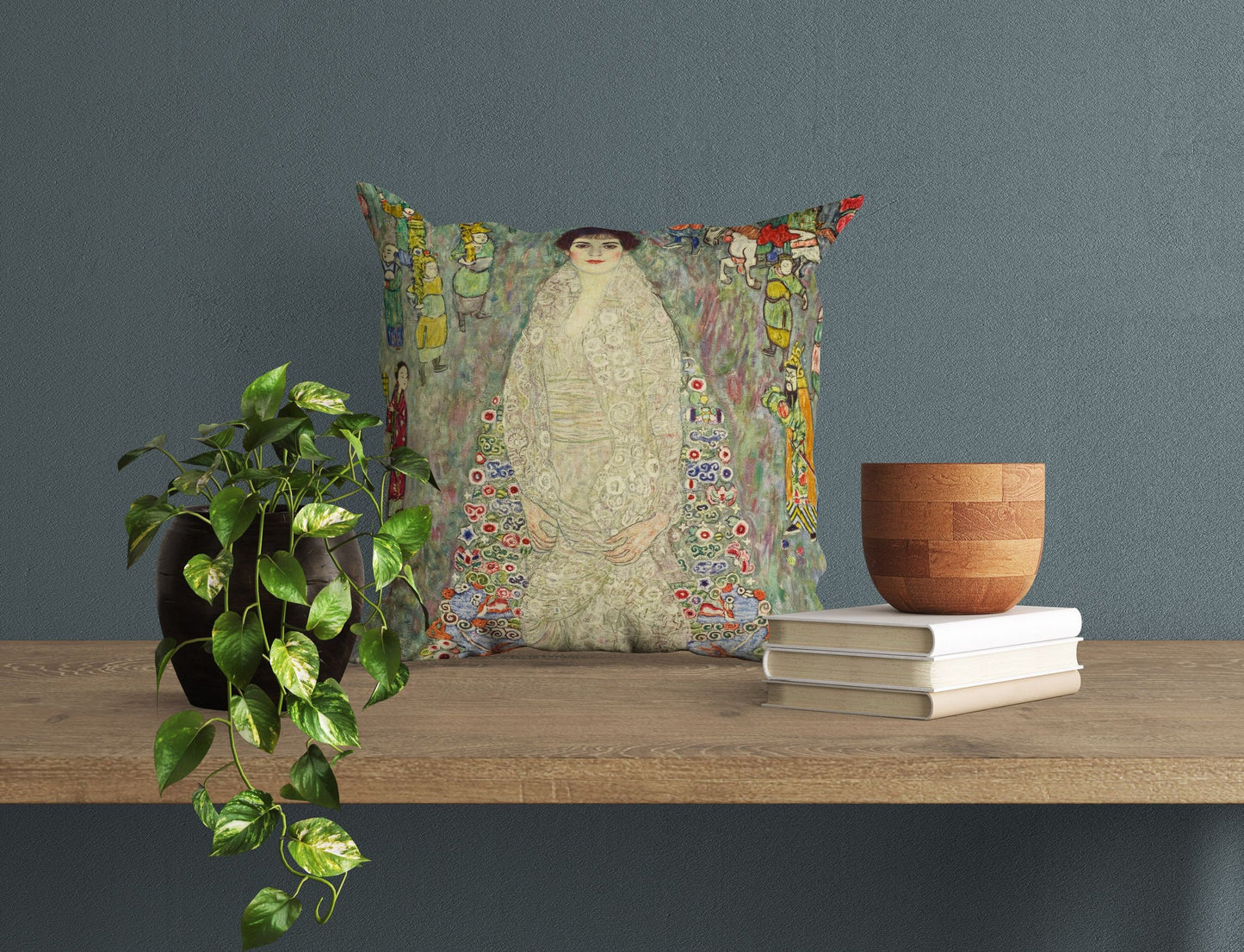 Gustav Klimt Famous Painting Portrait Of Baroness Bachofen-Echt, Pillow Case, Abstract Pillow, Soft Pillow Cases, Colorful Pillow Case