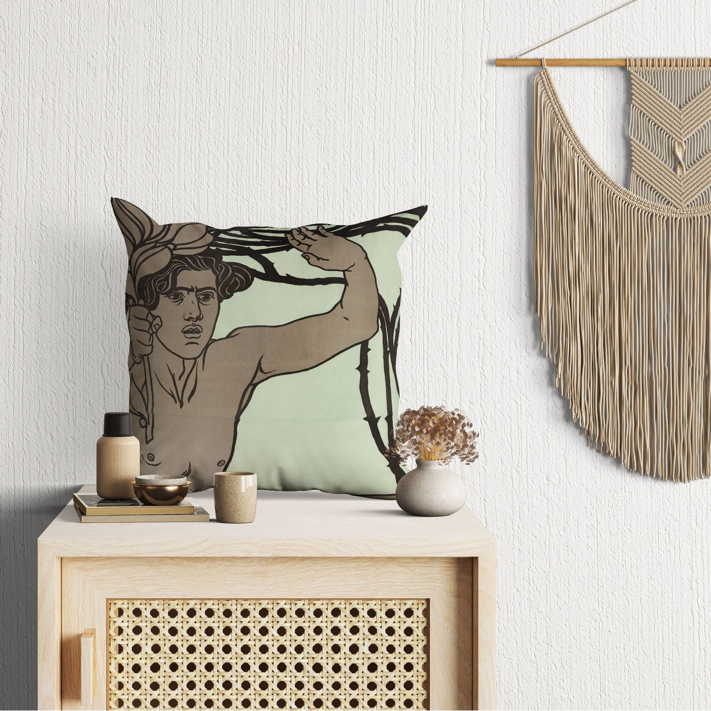 Poster For The 7Th Exhibition Of The Vienna Secession, Tapestry Pillows, Abstract Throw Pillow Cover, Designer Pillow, Contemporary Pillow