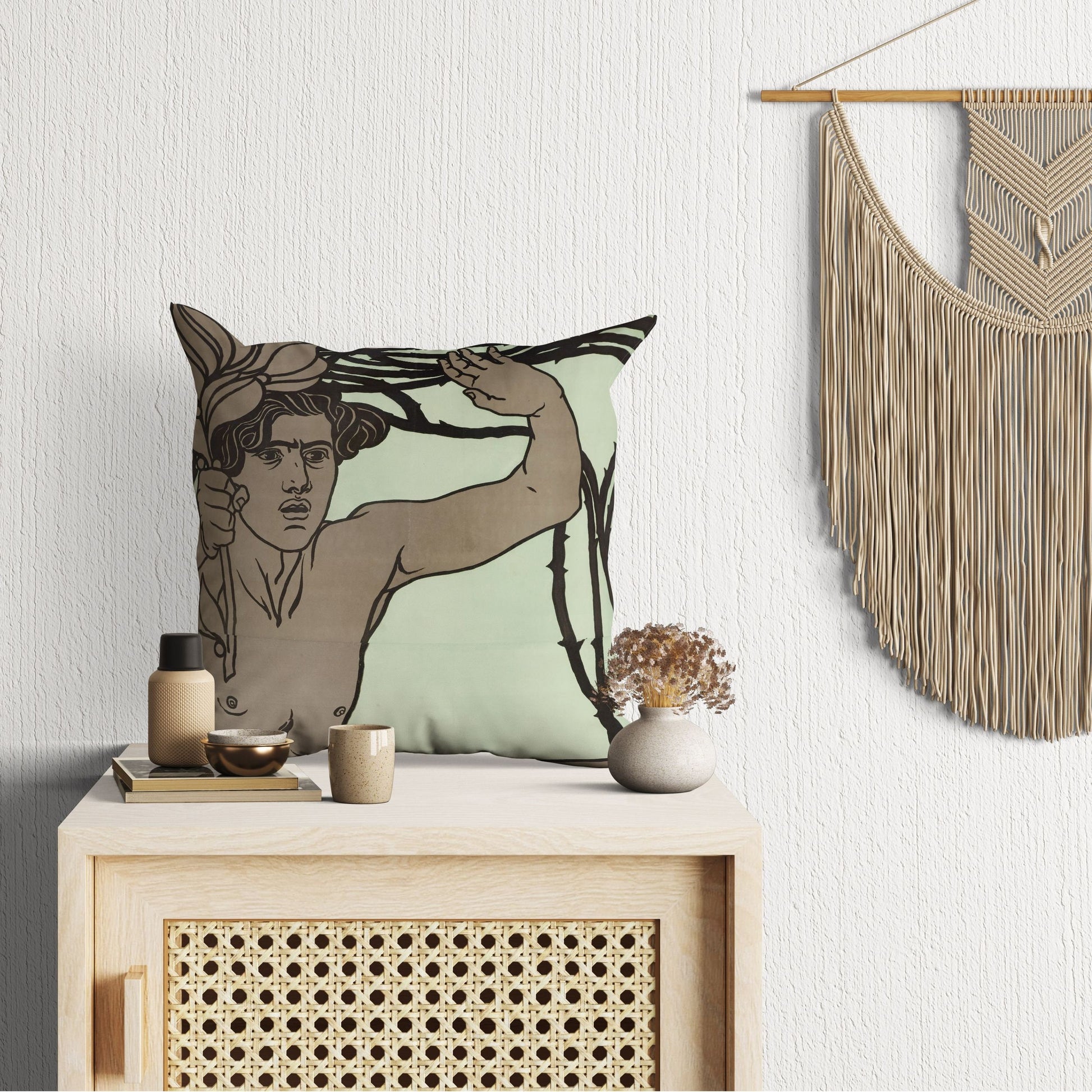 Poster For The 7Th Exhibition Of The Vienna Secession, Tapestry Pillows, Abstract Throw Pillow Cover, Designer Pillow, Contemporary Pillow