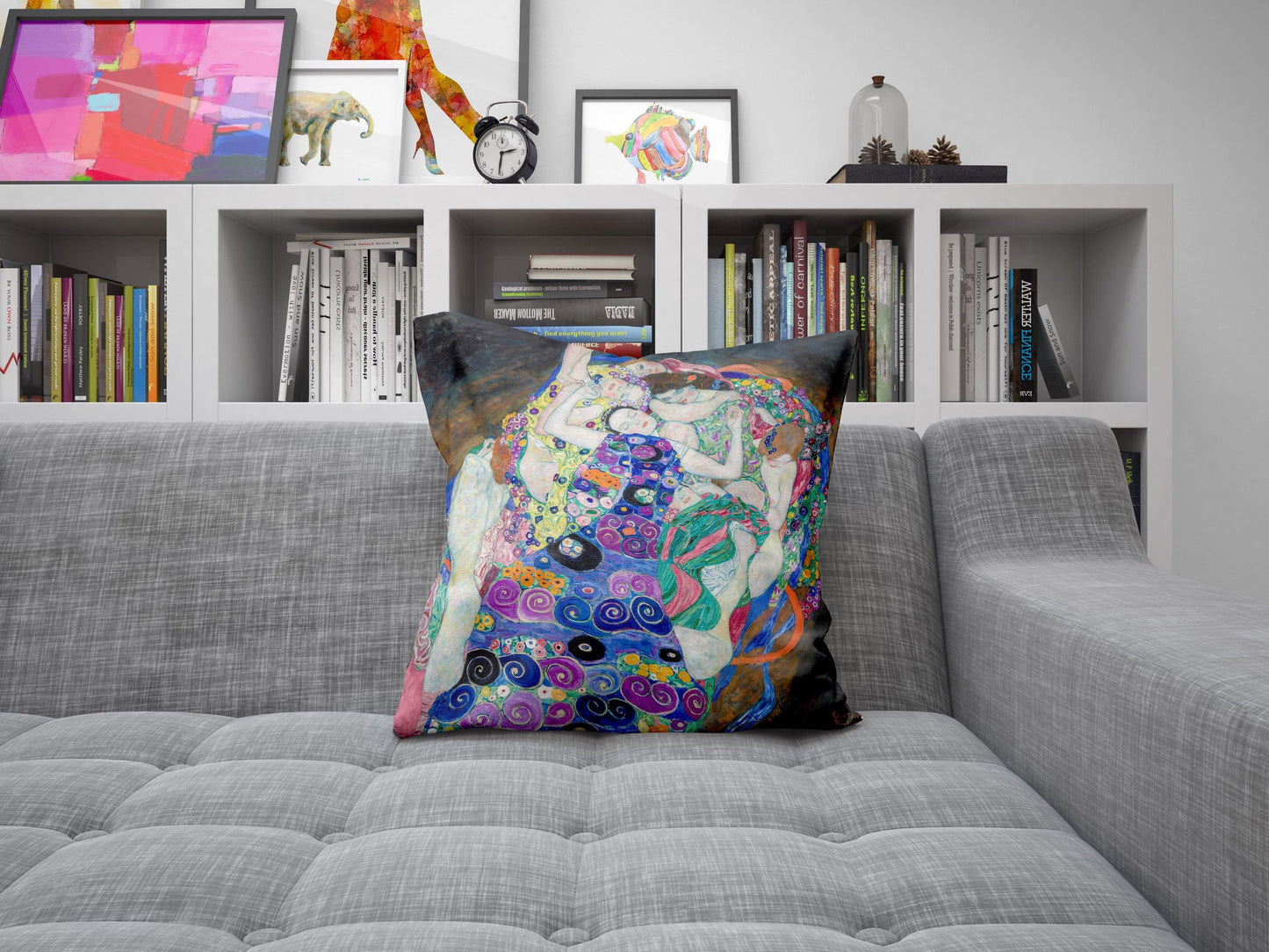 Gustave Klimt The Virgin, Decorative Pillow, Abstract Throw Pillow, Designer Pillow, Art Nouveau Pillow, Large Pillow Cases
