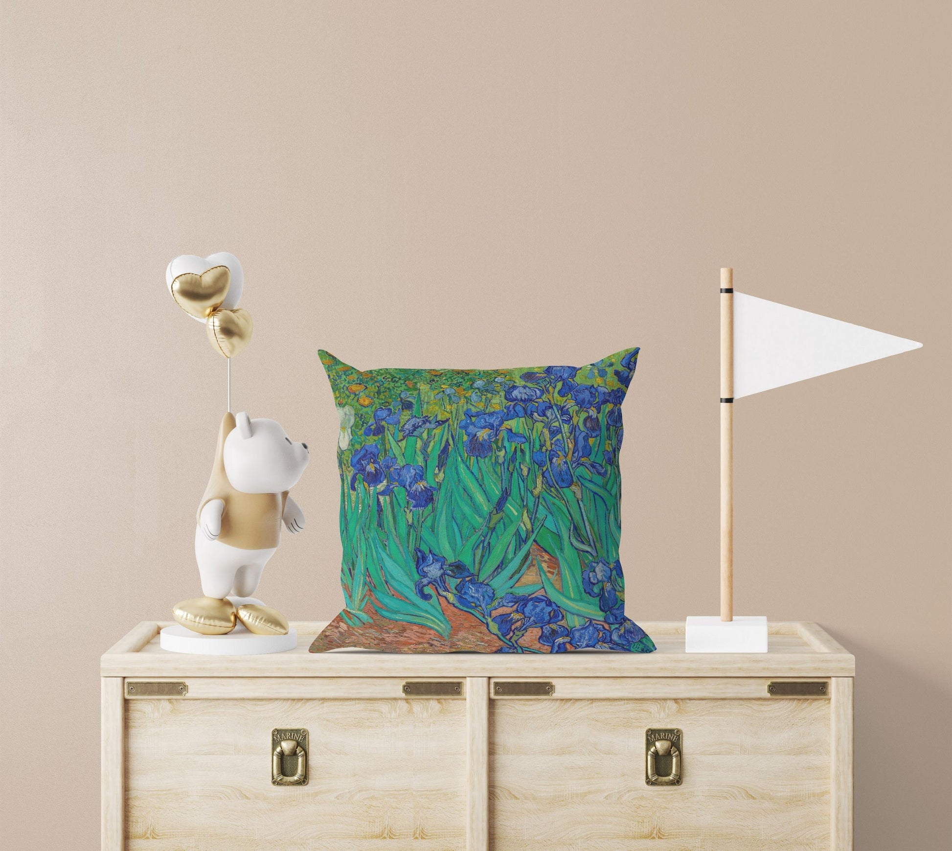 Vincent Van Gogh Irises Famous Art Decorative Pillow, Abstract Pillow, Soft Pillow Cases, Green Pillow Cases, Farmhouse Pillow, Holiday Gift