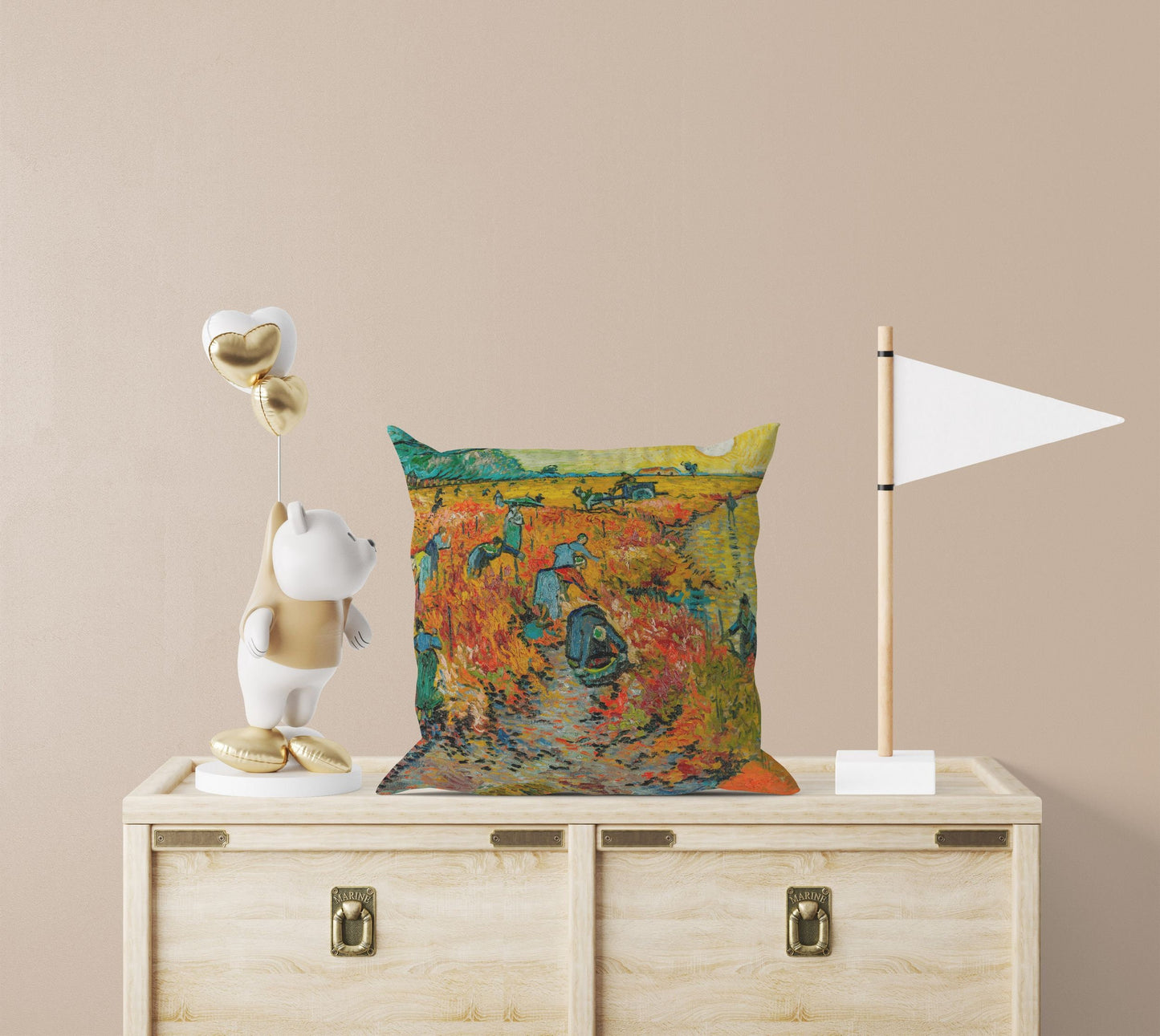 Vincent Van Gogh Red Vineyard At Arles Famous Art, Toss Pillow, Abstract Throw Pillow Cover, Designer Pillow, Orange Pillow, Farmhouse Decor