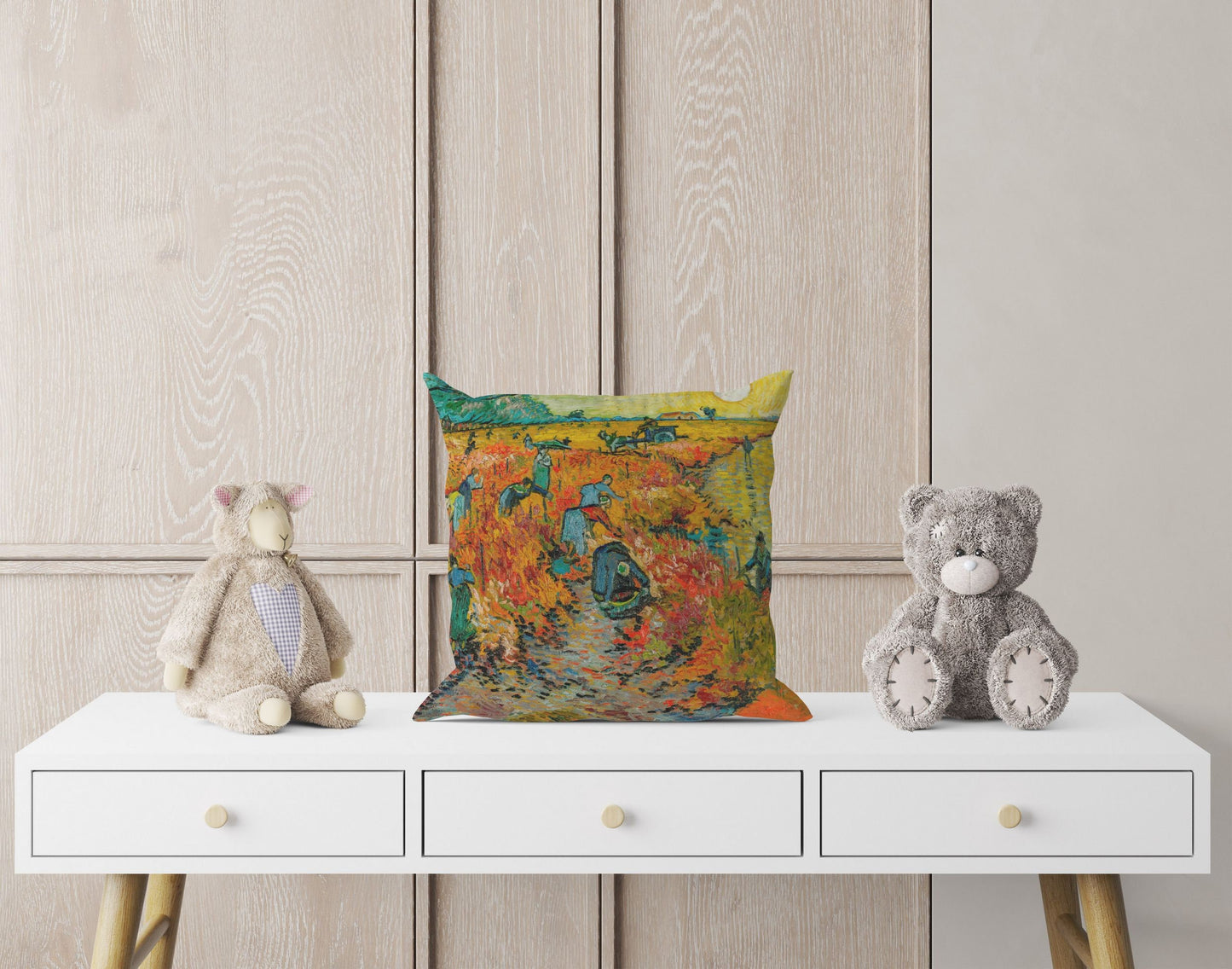 Vincent Van Gogh Red Vineyard At Arles Famous Art, Toss Pillow, Abstract Throw Pillow Cover, Designer Pillow, Orange Pillow, Farmhouse Decor