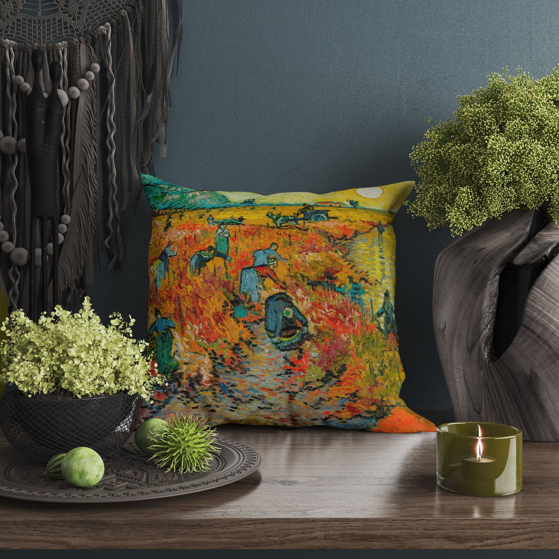 Vincent Van Gogh Red Vineyard At Arles Famous Art, Toss Pillow, Abstract Throw Pillow Cover, Designer Pillow, Orange Pillow, Farmhouse Decor
