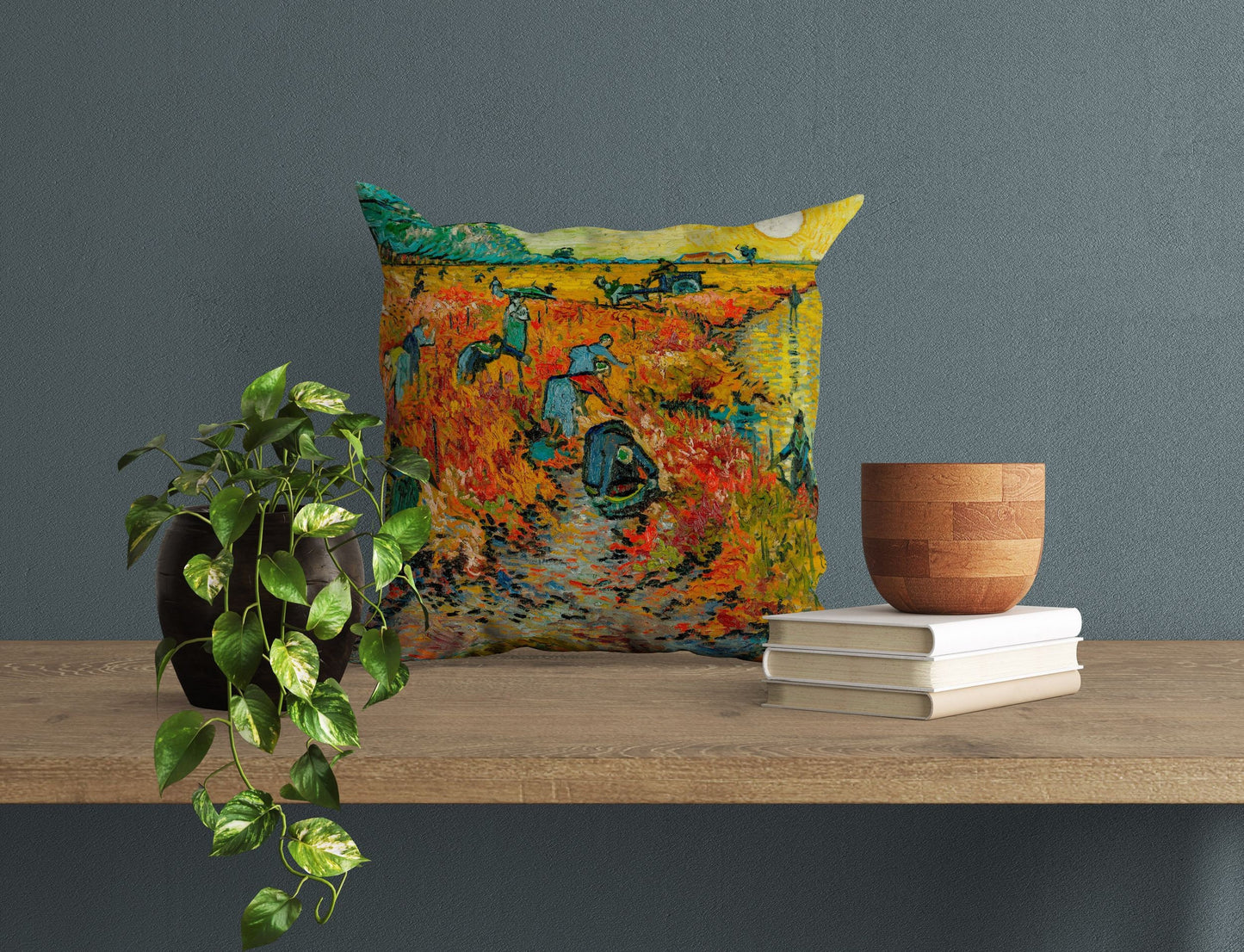 Vincent Van Gogh Red Vineyard At Arles Famous Art, Toss Pillow, Abstract Throw Pillow Cover, Designer Pillow, Orange Pillow, Farmhouse Decor