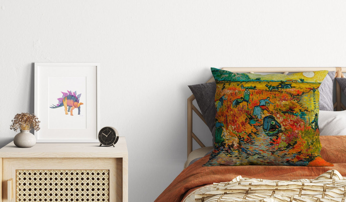 Vincent Van Gogh Red Vineyard At Arles Famous Art, Toss Pillow, Abstract Throw Pillow Cover, Designer Pillow, Orange Pillow, Farmhouse Decor