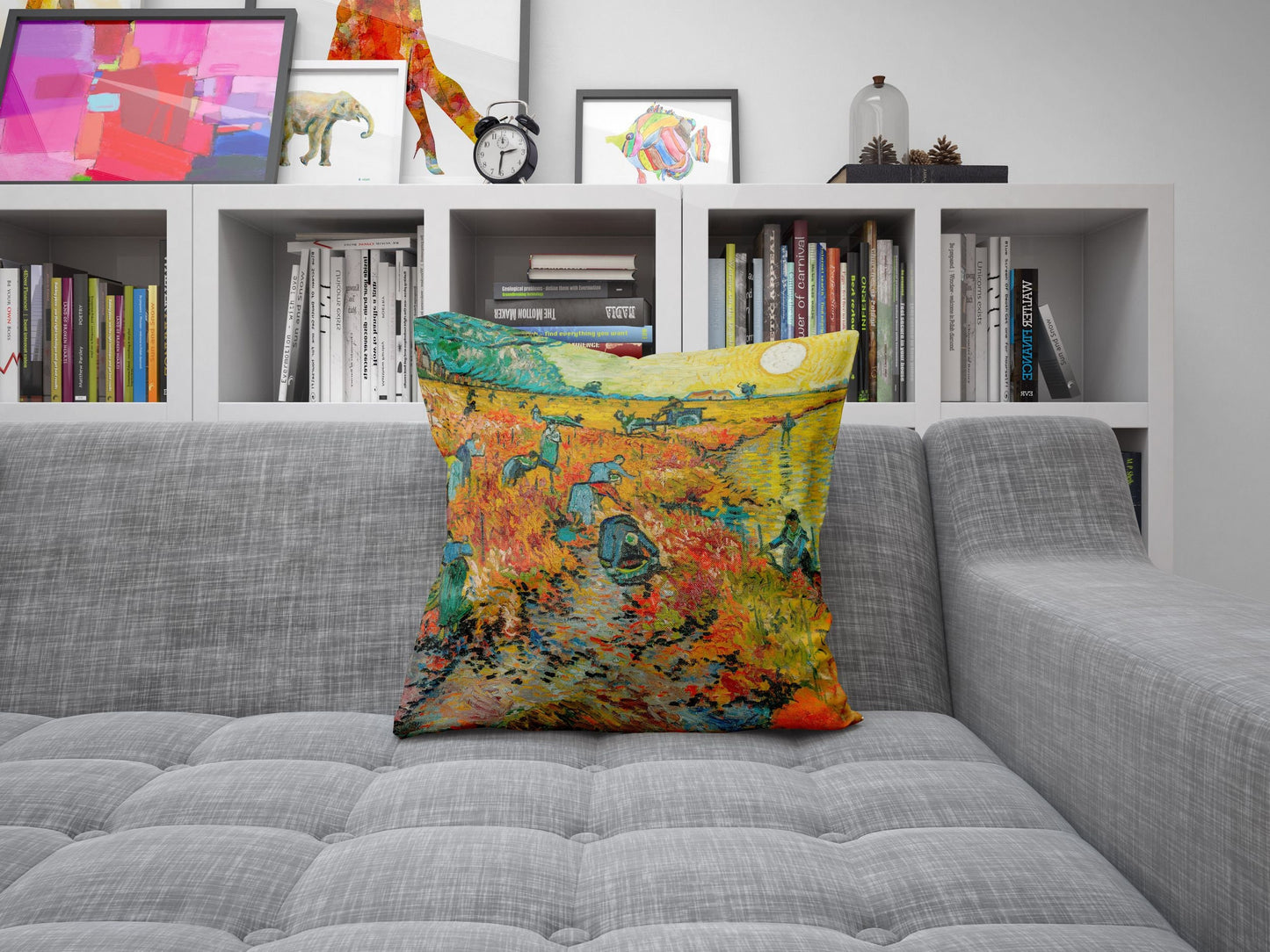 Vincent Van Gogh Red Vineyard At Arles Famous Art, Toss Pillow, Abstract Throw Pillow Cover, Designer Pillow, Orange Pillow, Farmhouse Decor