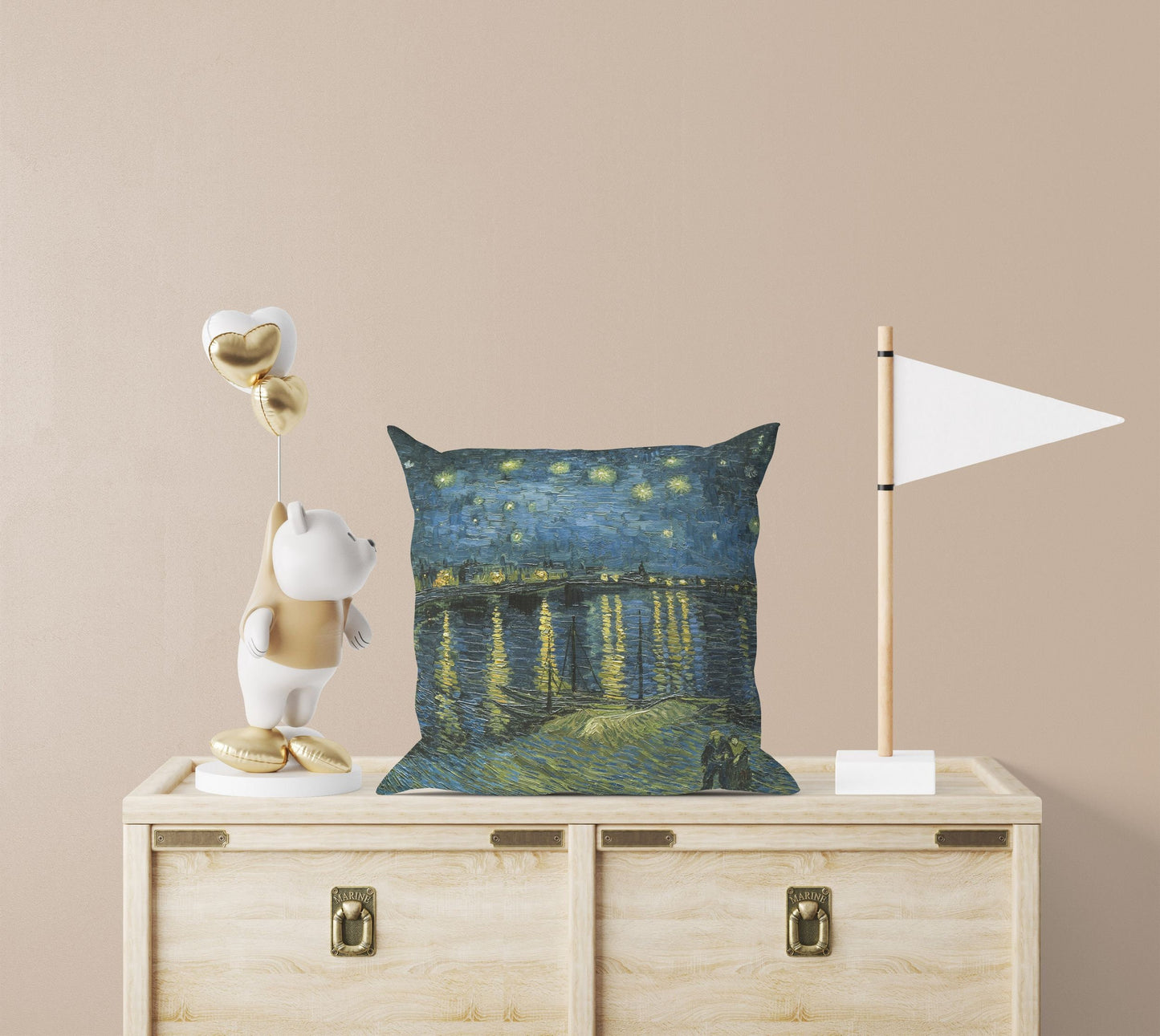 Vincent Van Gogh Starry Night Over The Rhone Famous Painting, Toss Pillow, Abstract Throw Pillow, Artist Pillow, Blue Pillow, Modern Pillow