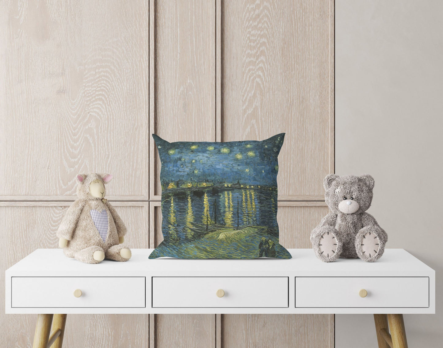 Vincent Van Gogh Starry Night Over The Rhone Famous Painting, Toss Pillow, Abstract Throw Pillow, Artist Pillow, Blue Pillow, Modern Pillow