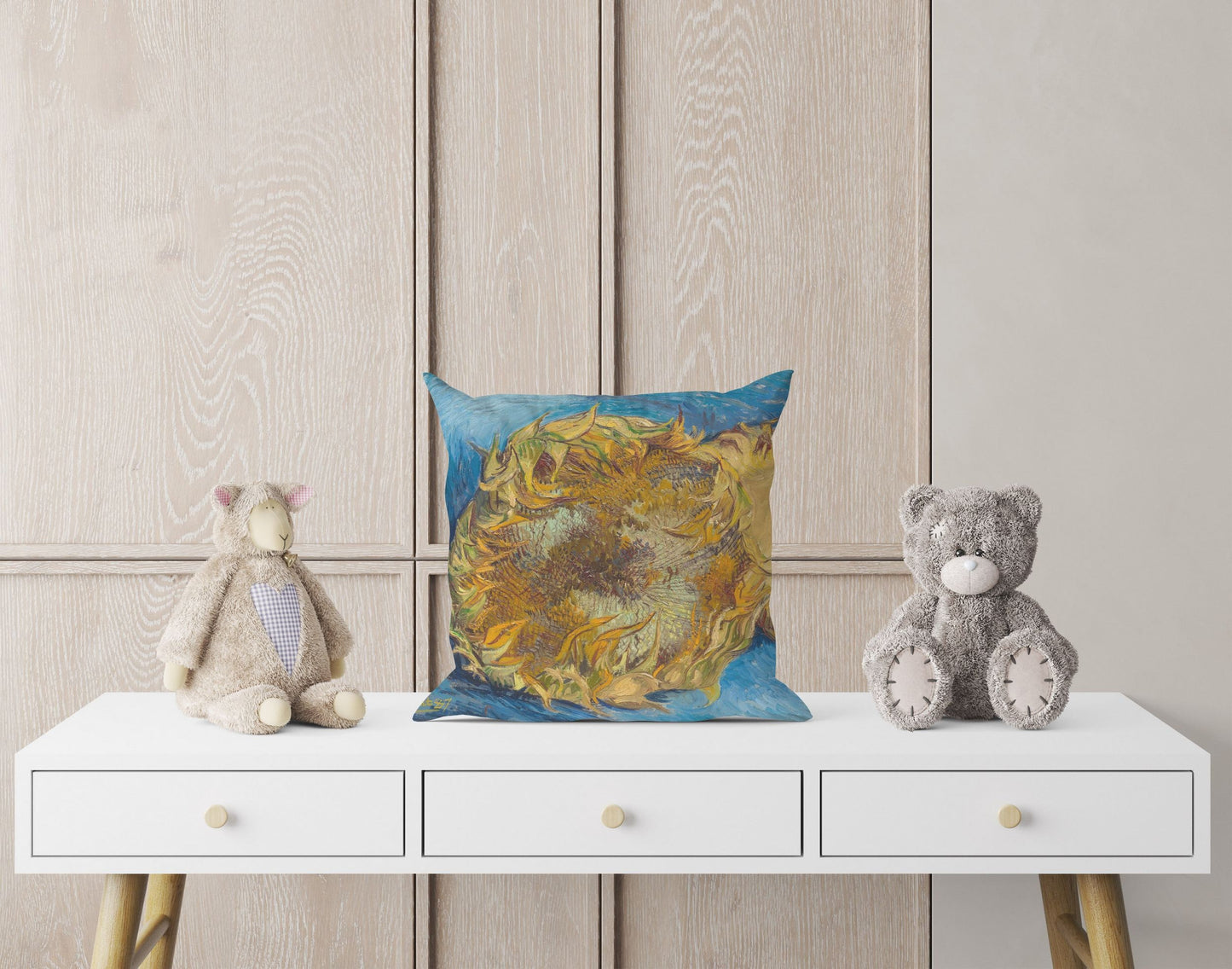 Vincent Van Gogh Sunflowers Famous Painting Throw Pillow Cover, Soft Pillow Cases, Bright Yellow Pillow, Farmhouse Pillow