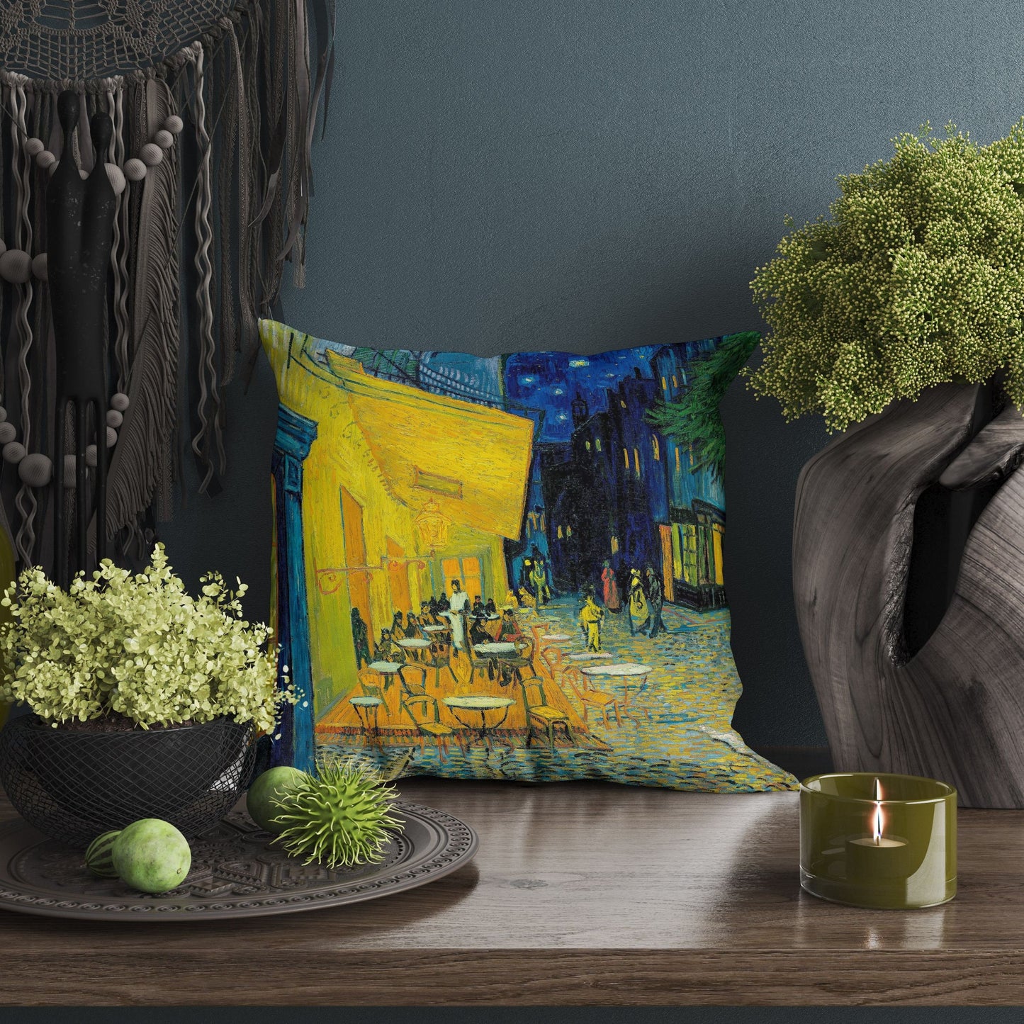 Vincent Van Gogh Terrace Of A Café At Night Famous Painting, Throw Pillow Cover, Abstract Throw Pillow Cover, 18 X 18 Pillow Covers