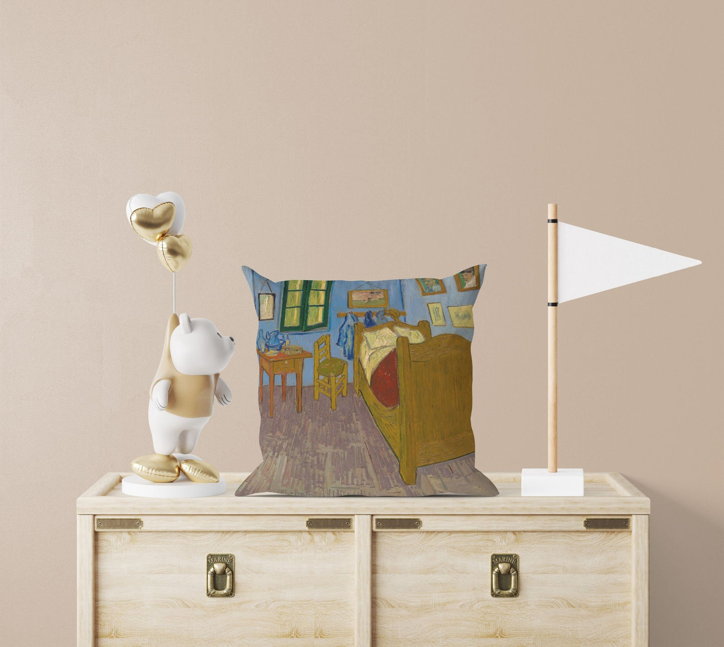 Vincent Van Gogh Famous Painting The Bedroom In Arles, Throw Pillow Cover, Abstract Pillow, Designer Pillow, Contemporary Pillow