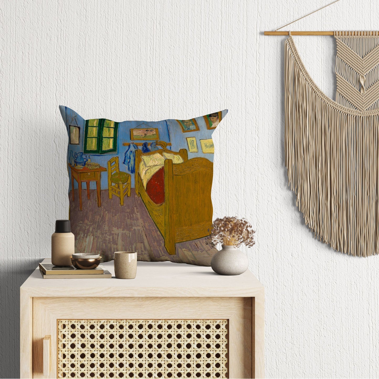 Vincent Van Gogh Famous Painting The Bedroom In Arles, Throw Pillow Cover, Abstract Pillow, Designer Pillow, Contemporary Pillow