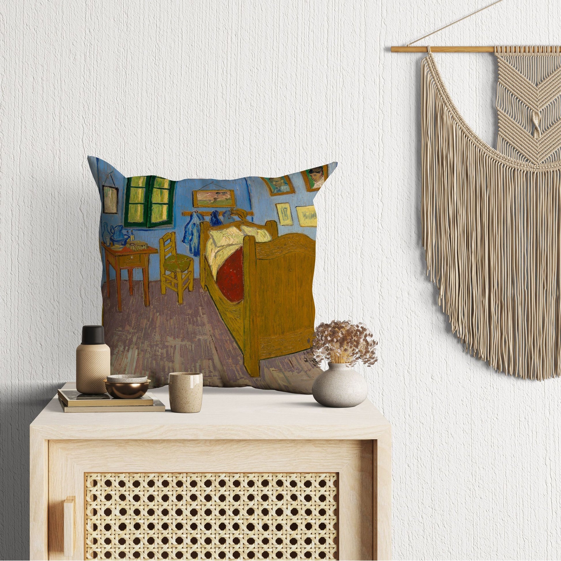 Vincent Van Gogh Famous Painting The Bedroom In Arles, Throw Pillow Cover, Abstract Pillow, Designer Pillow, Contemporary Pillow