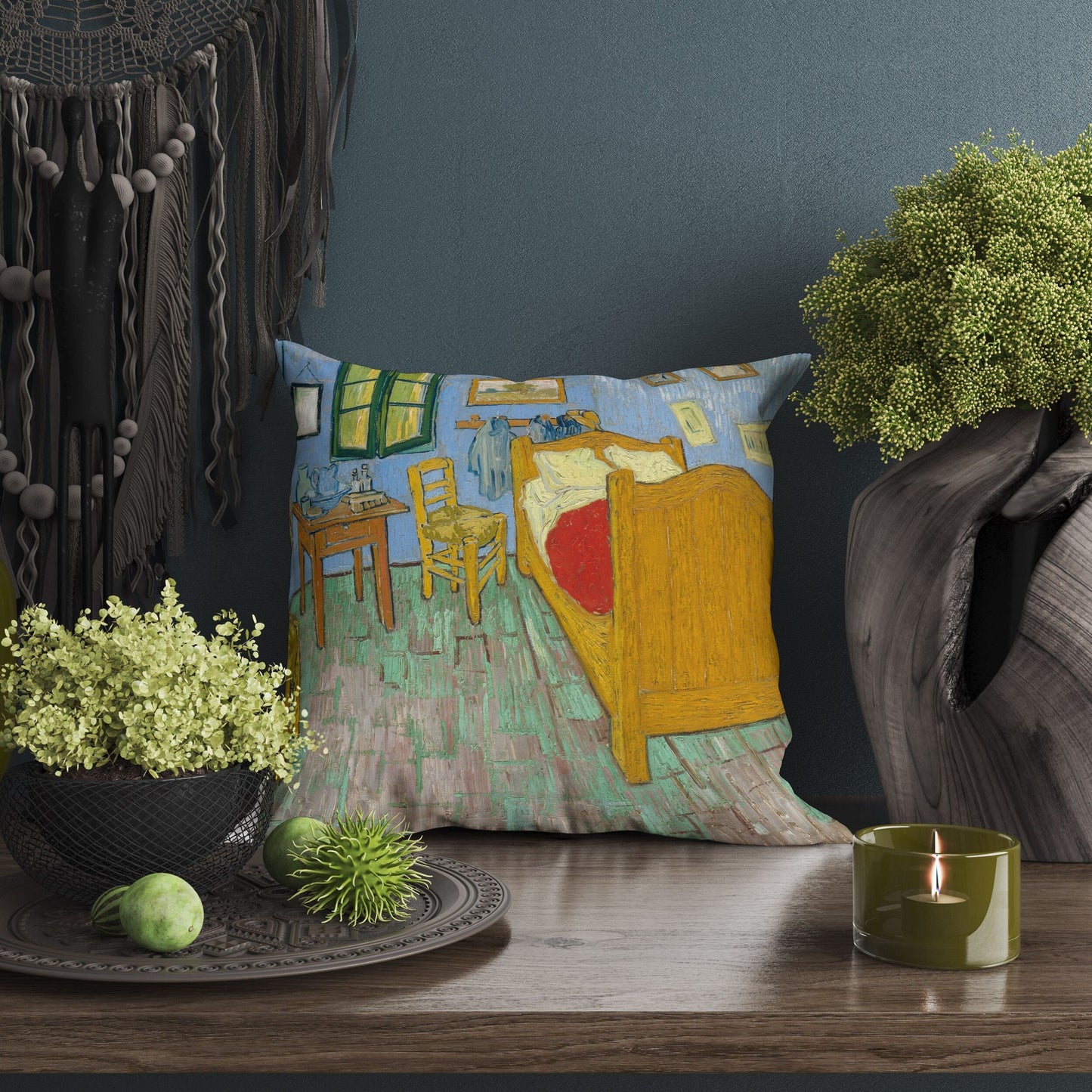 Vincent Van Gogh Famous Painting The Bedroom, Throw Pillow Cover, Abstract Throw Pillow, Designer Pillow, Home Decor Pillow, Farmhouse Decor