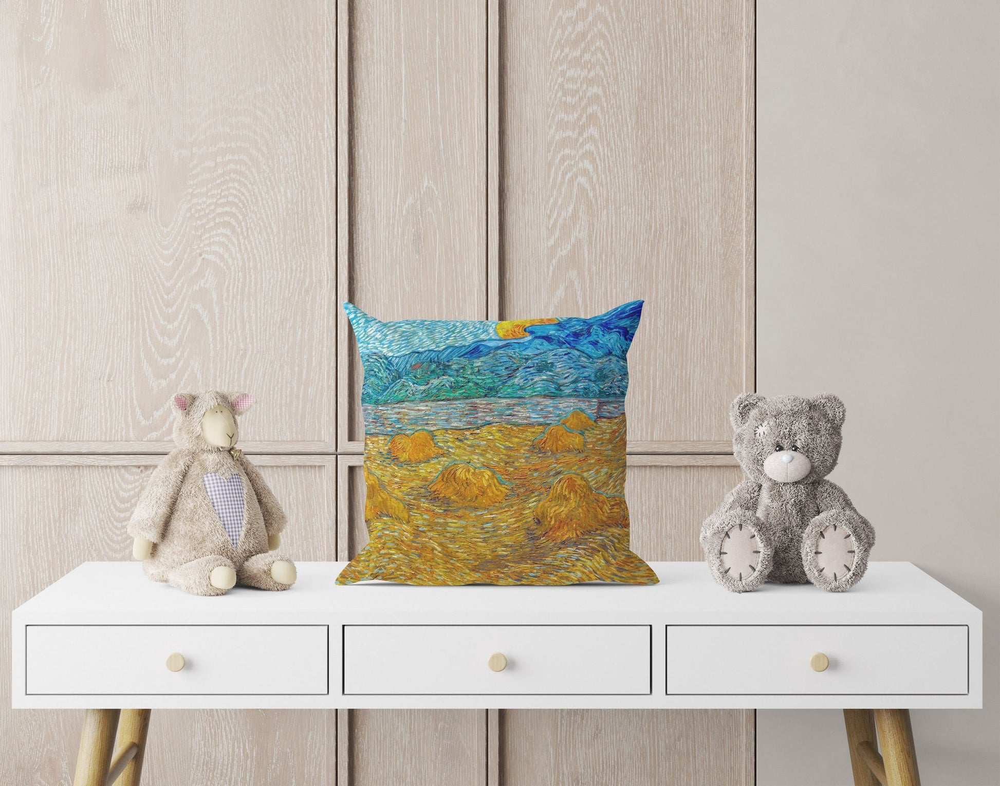 Vincent Van Gogh Famous Art Evening Landscape With Rising Moon, Decorative Pillow, Throw Pillow, Soft Pillow Cases, Contemporary Pillow