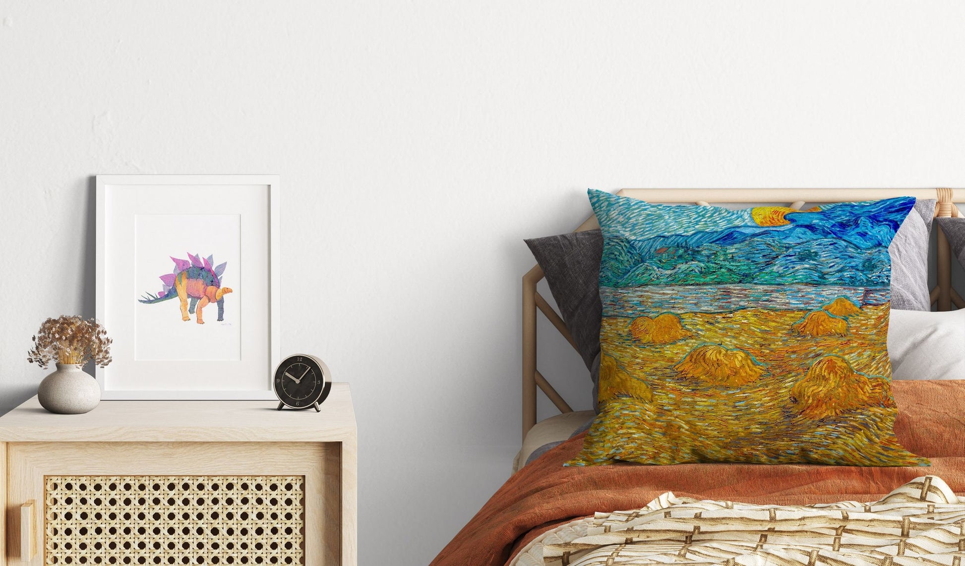 Vincent Van Gogh Famous Art Evening Landscape With Rising Moon, Decorative Pillow, Throw Pillow, Soft Pillow Cases, Contemporary Pillow