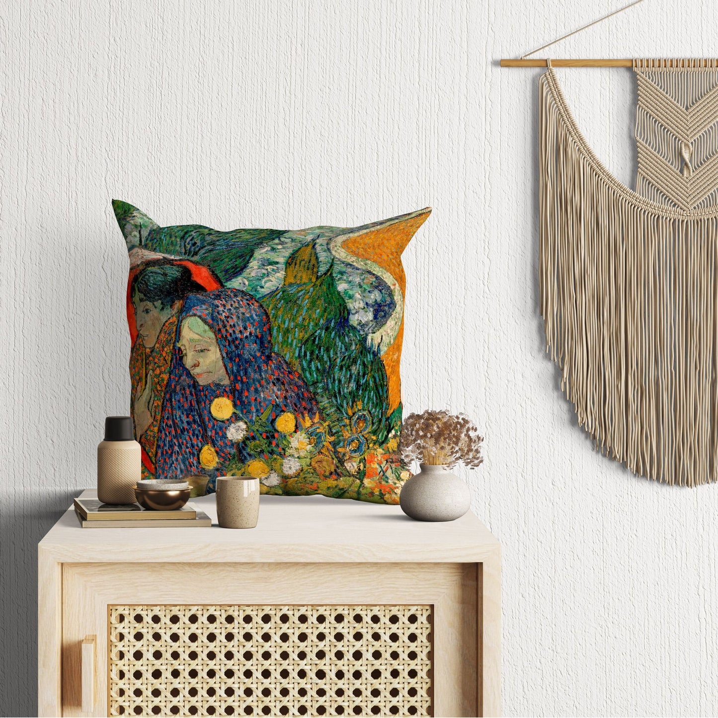 Vincent Van Gogh Famous Art Ladies Of Arles, Throw Pillow, Abstract Throw Pillow, Art Pillow, Contemporary Pillow, 18 X 18 Pillow Covers
