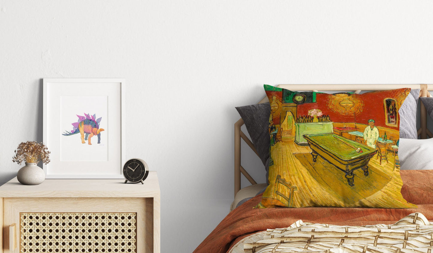 Vincent Van Gogh Famous Art Night Café, Throw Pillow, Abstract Throw Pillow Cover, Contemporary Pillow, 22X22 Pillow Cover
