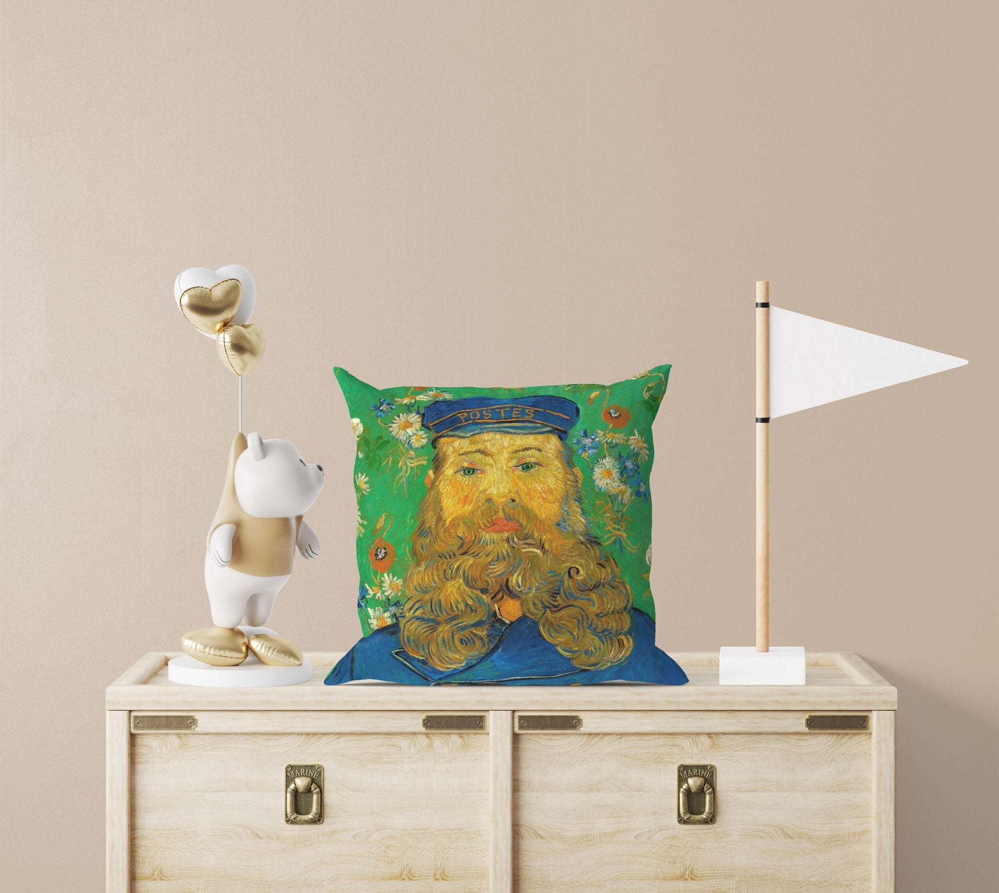 Vincent Van Gogh Famous Art Portrait Of The Postman Joseph Roulin, Pillow Case, Throw Pillow Cover, Modern Pillow, 18 X 18 Pillow Covers