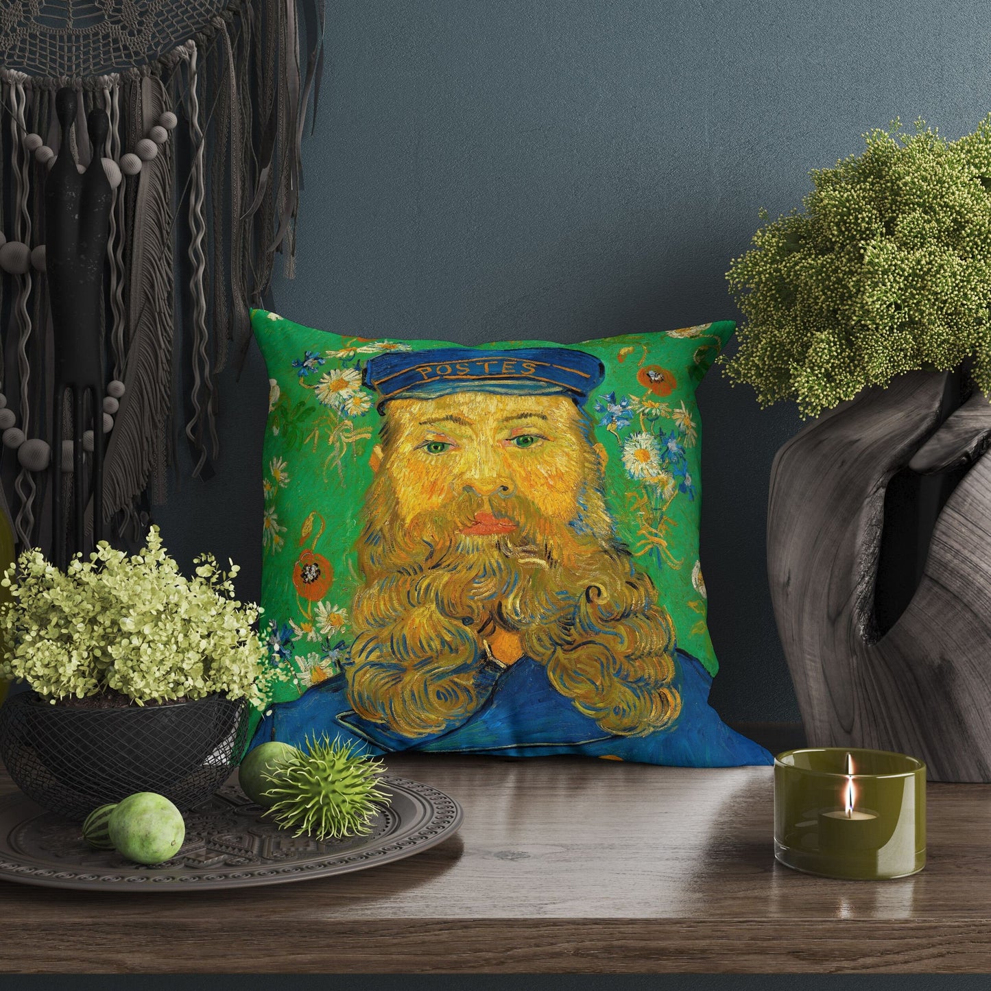Vincent Van Gogh Famous Art Portrait Of The Postman Joseph Roulin, Pillow Case, Throw Pillow Cover, Modern Pillow, 18 X 18 Pillow Covers