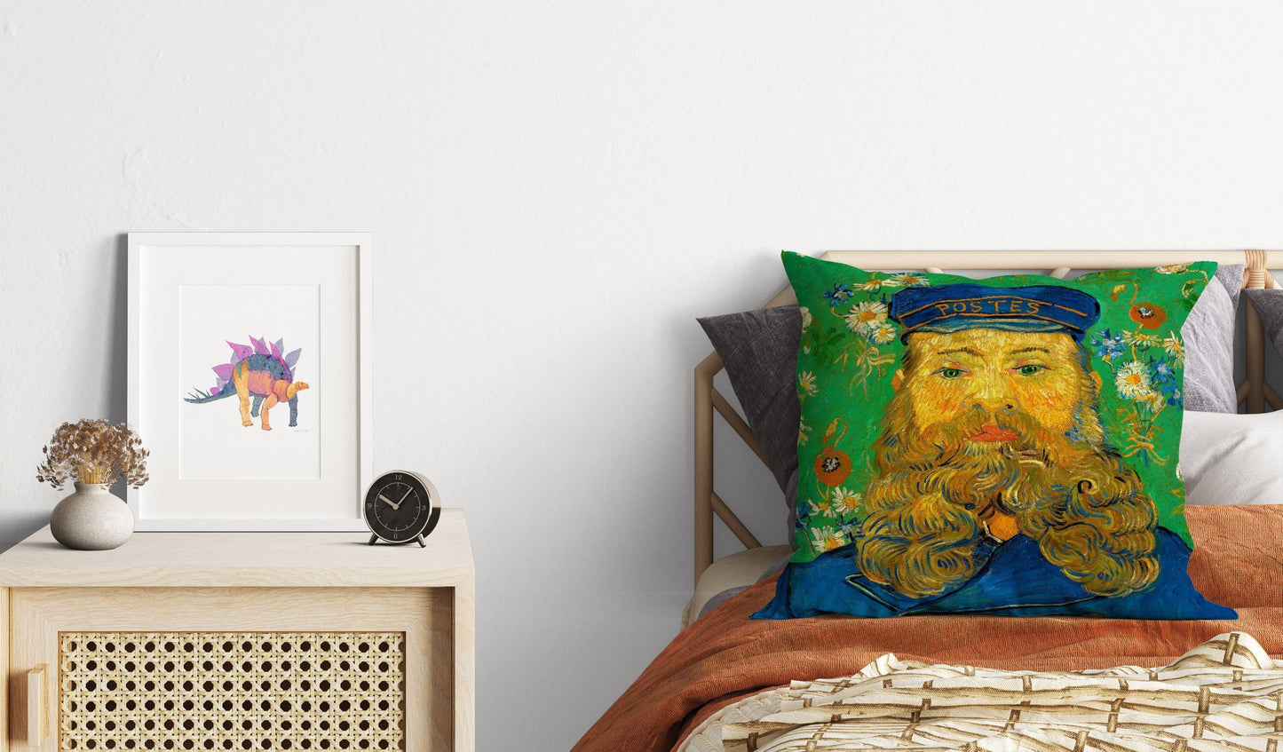 Vincent Van Gogh Famous Art Portrait Of The Postman Joseph Roulin, Pillow Case, Throw Pillow Cover, Modern Pillow, 18 X 18 Pillow Covers