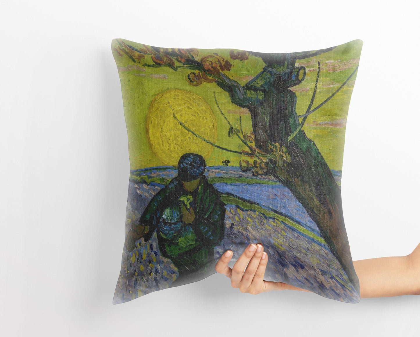 Vincent Van Gogh Famous Art The Sower, Tapestry Pillows, Abstract Pillow, Soft Pillow Cases, Contemporary Pillow, Large Pillow Cases