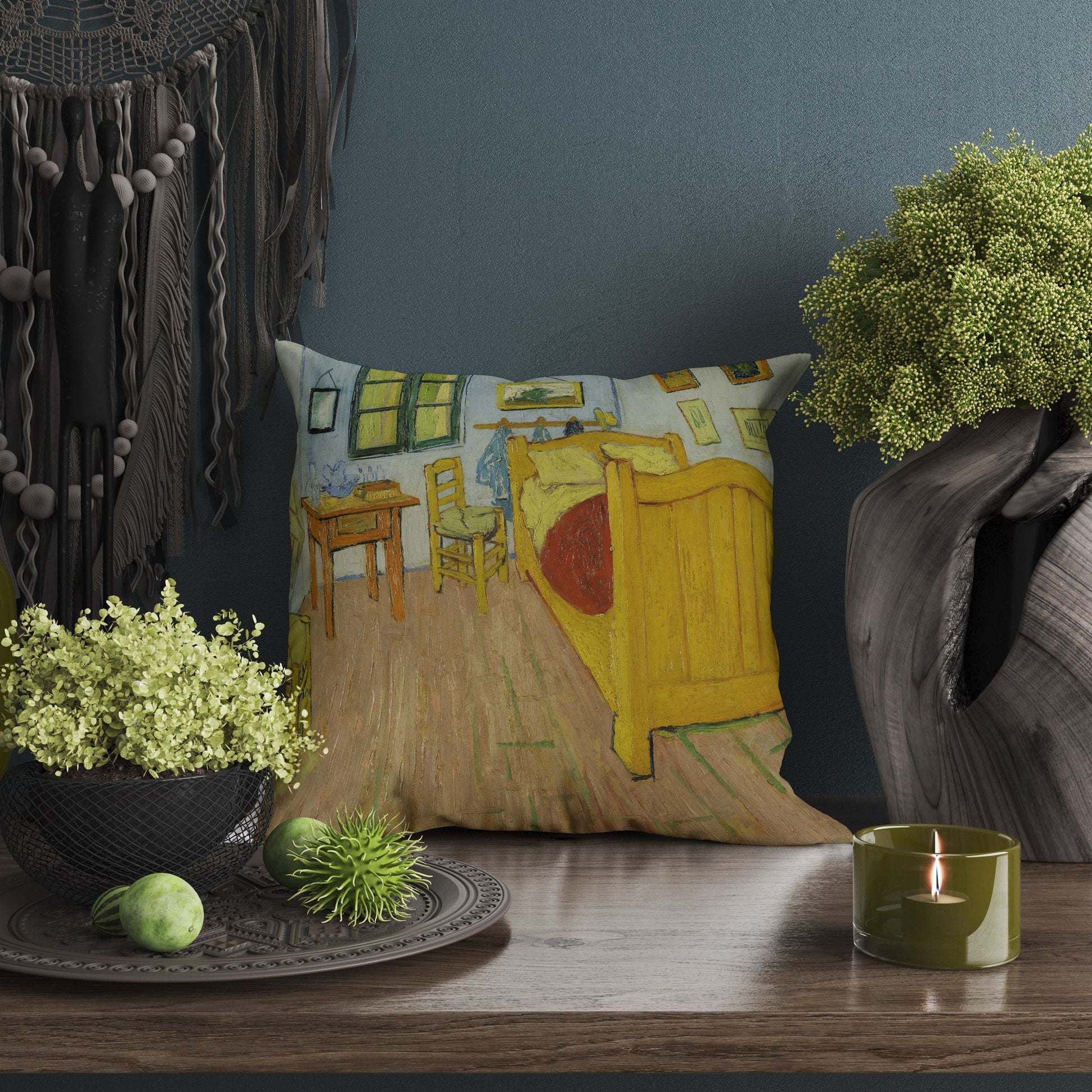 Vincent Van Gogh The Bedroom, Tapestry Pillows, Abstract Throw Pillow Cover, Art Pillow, Bright Yellow Pillow,Farmhouse Decor
